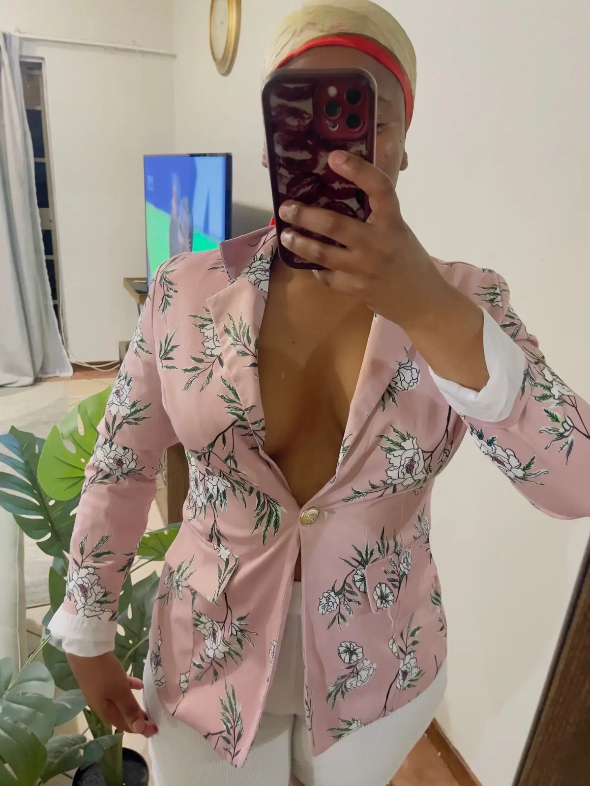 Pink Floral Blazer