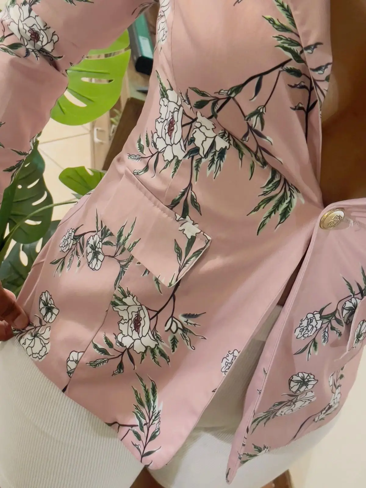 Pink Floral Blazer