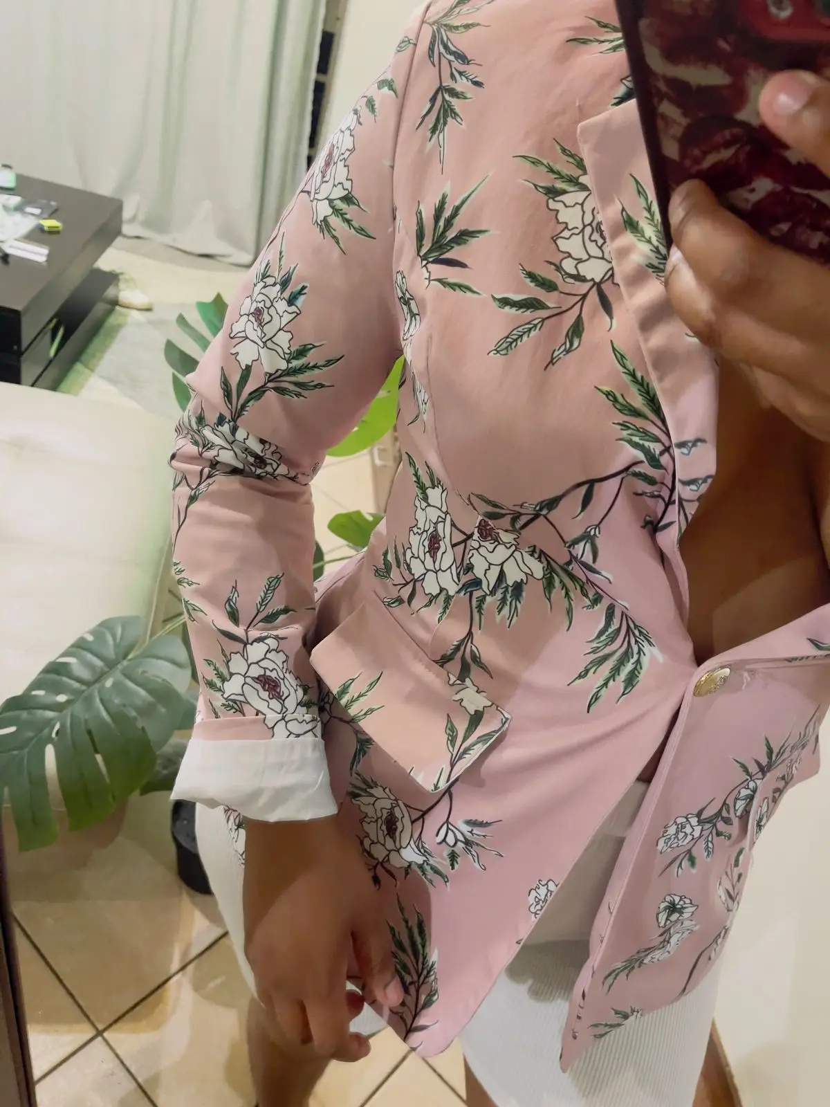 Pink Floral Blazer