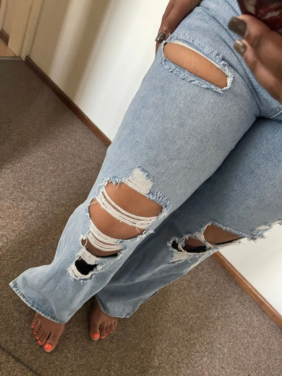 Distressed Light Blue Jeans