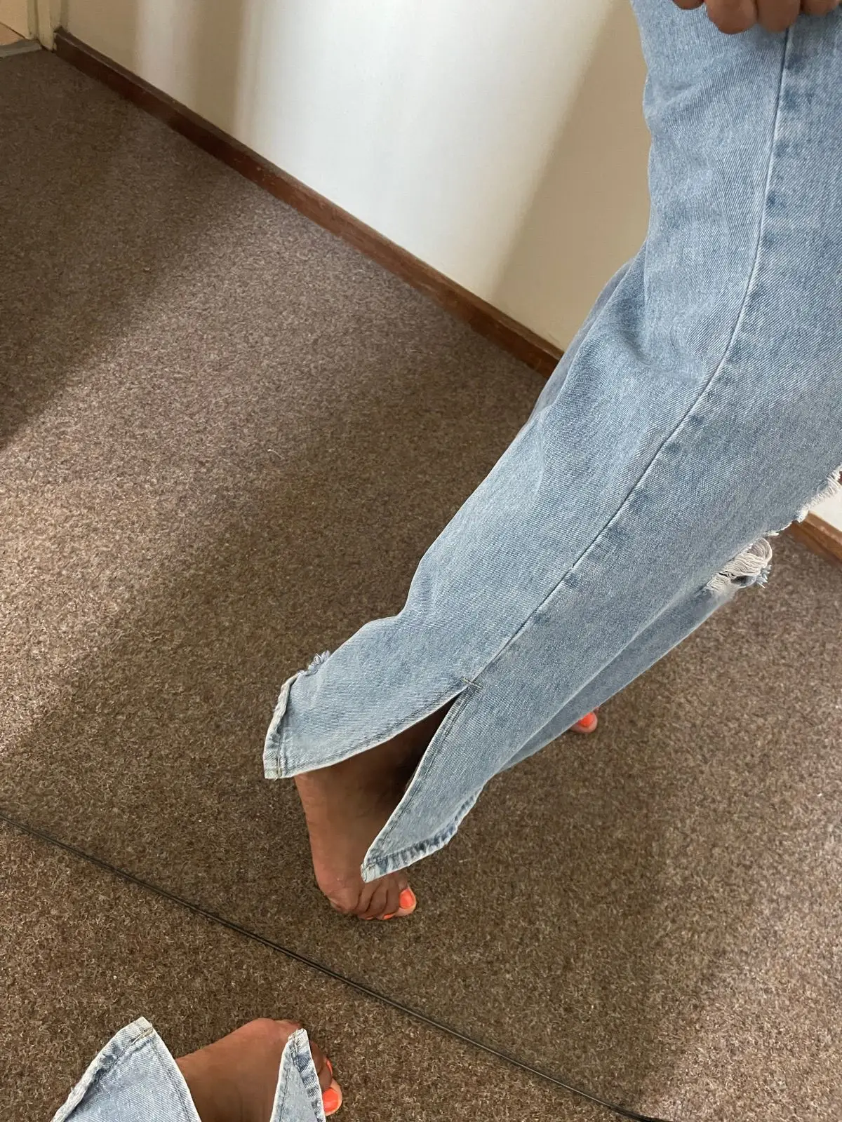 Distressed Light Blue Jeans