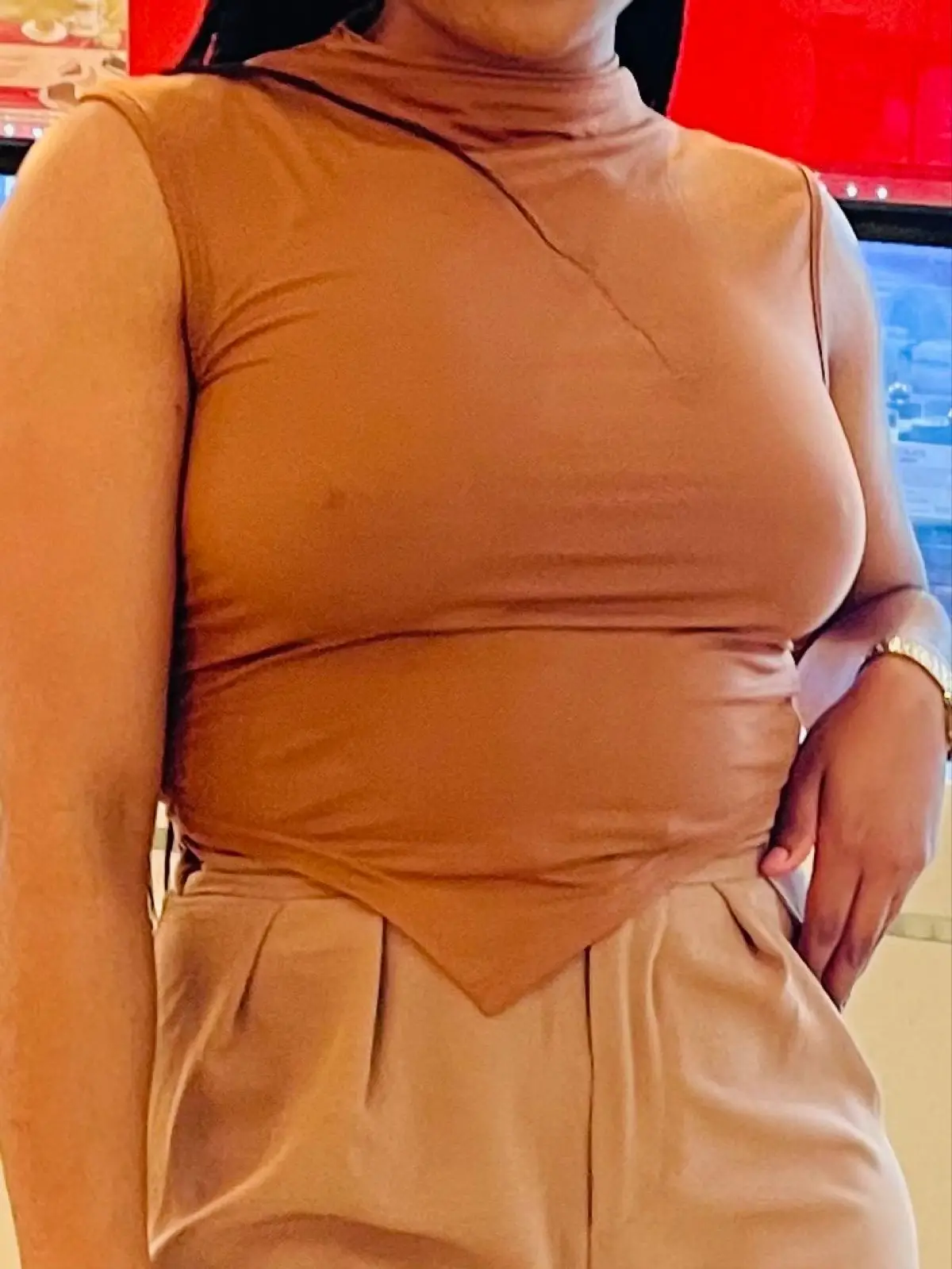 Shein Brown Sleeveless Top