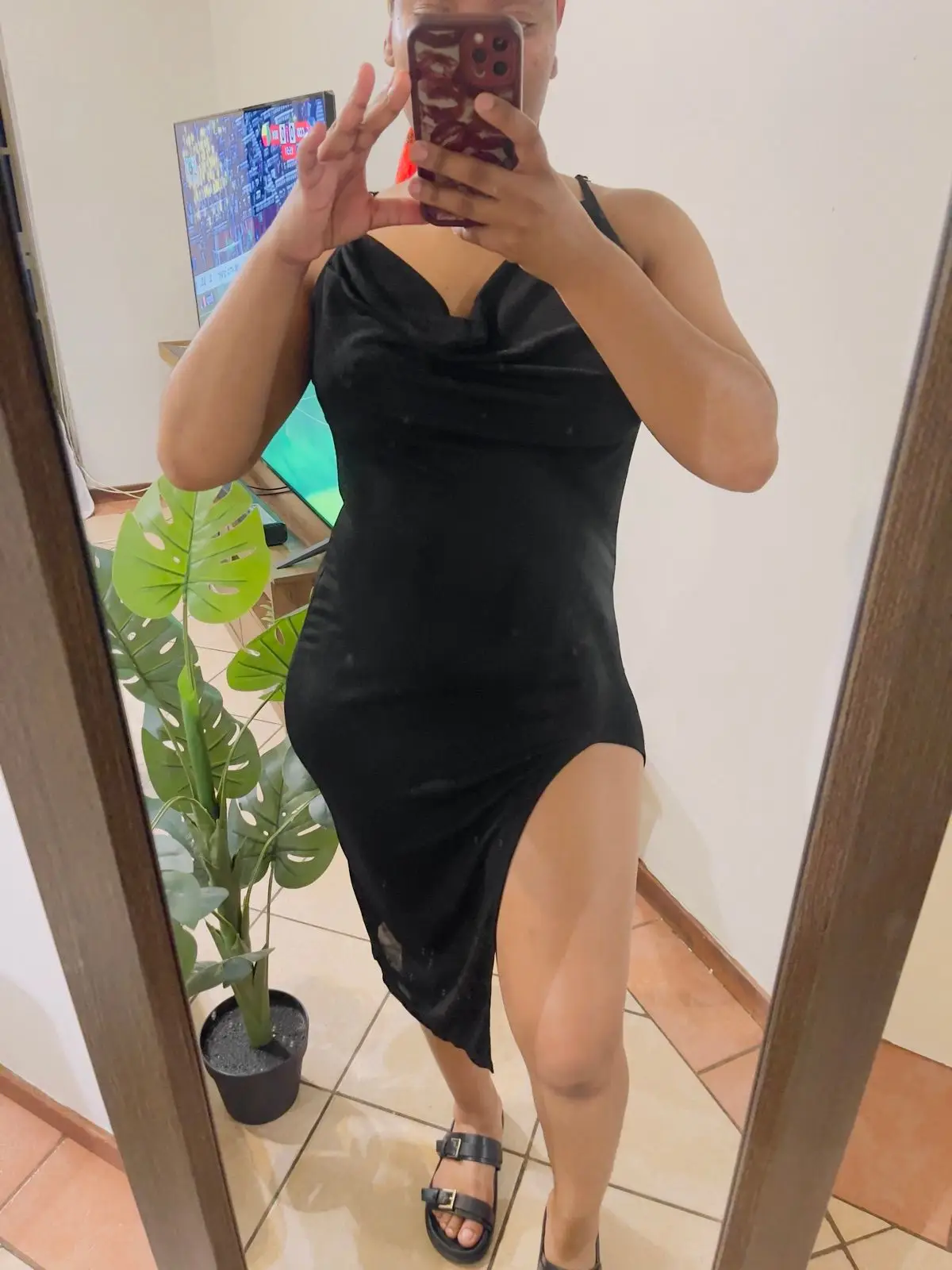 Black Dress with High Slit