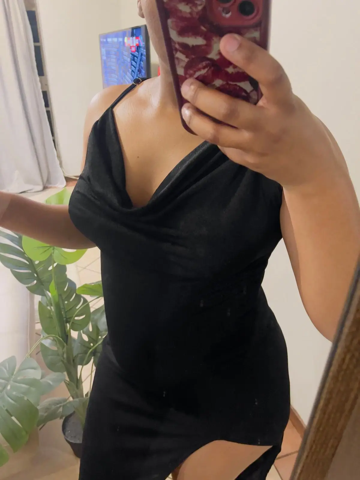 Black Dress with High Slit