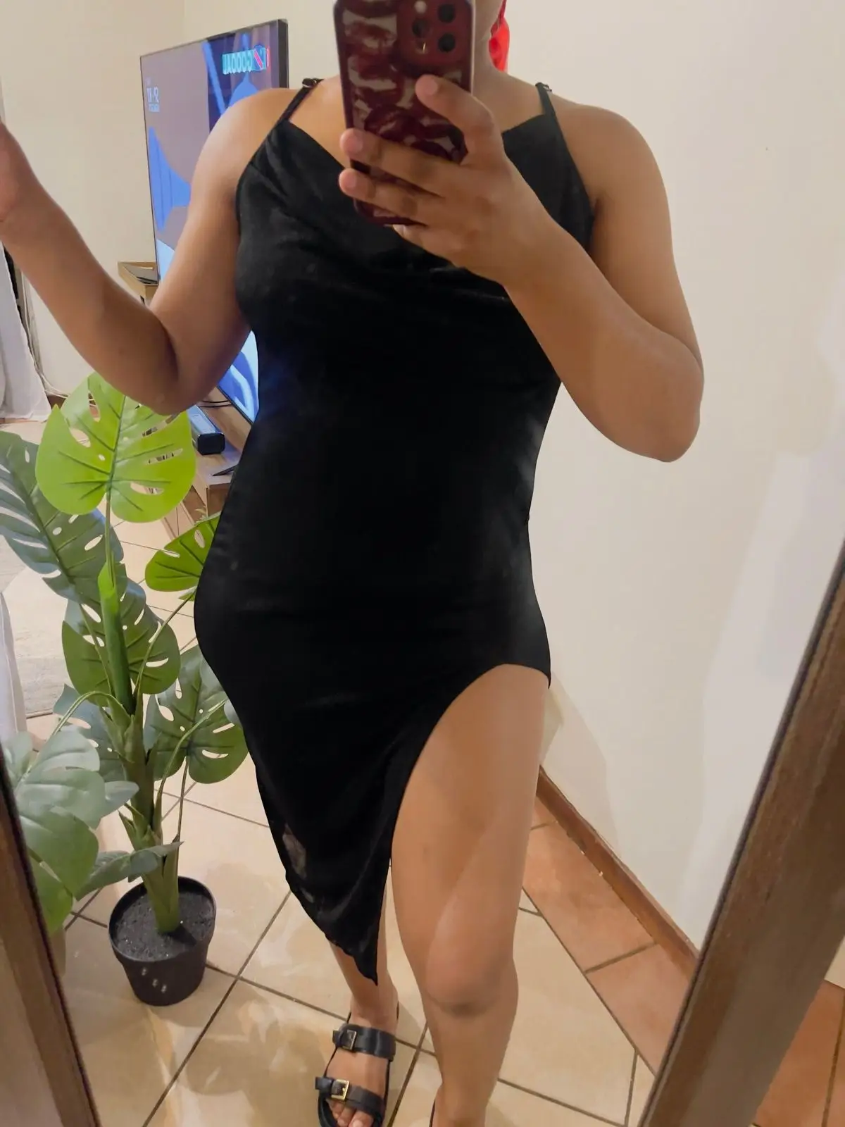 Black Dress with High Slit