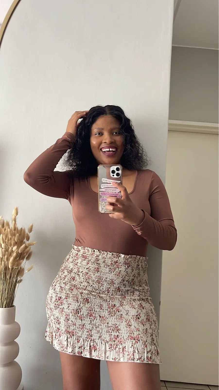 Shein Brown Long-Sleeve Top