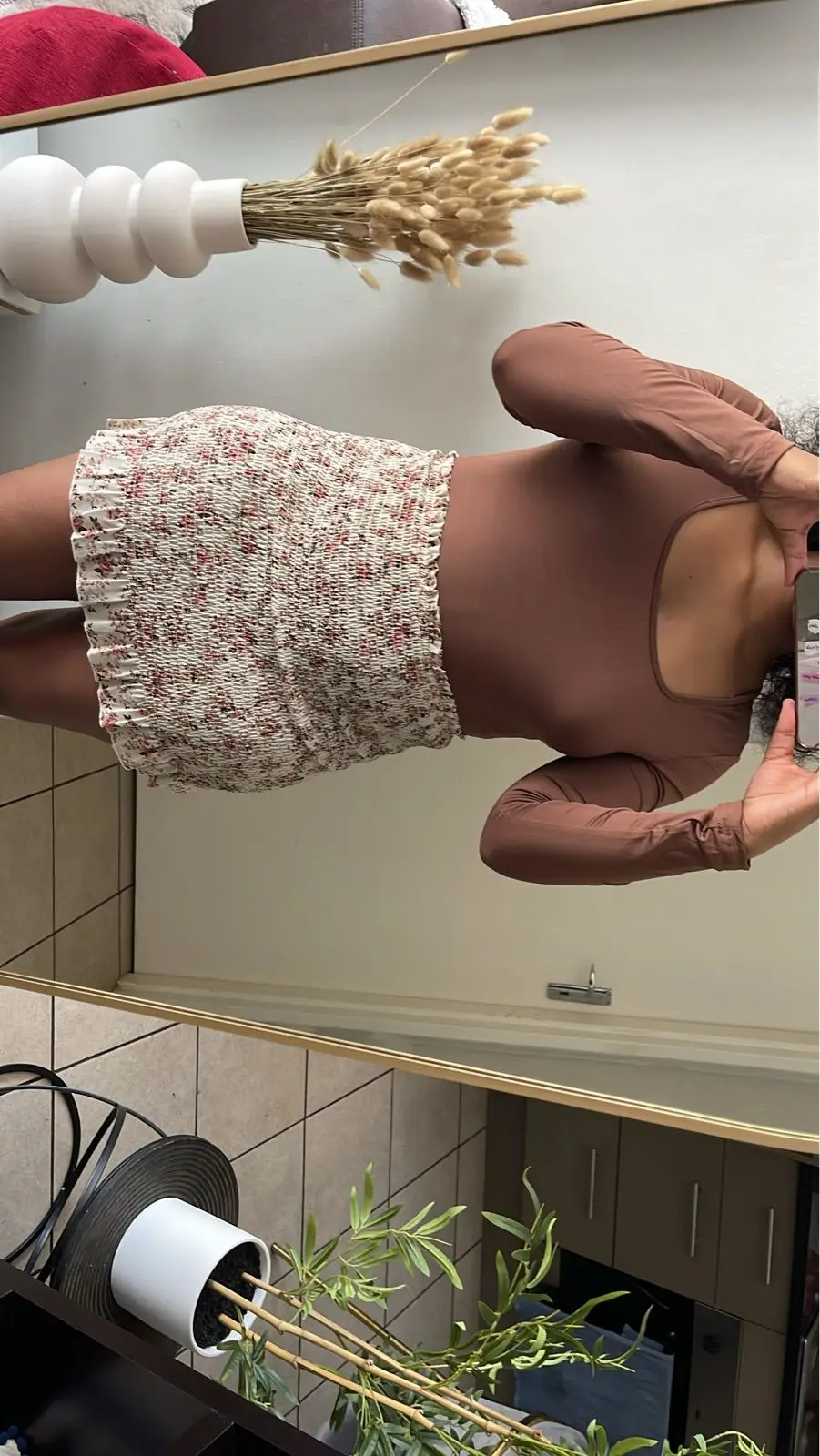 Brown Long-Sleeve Top