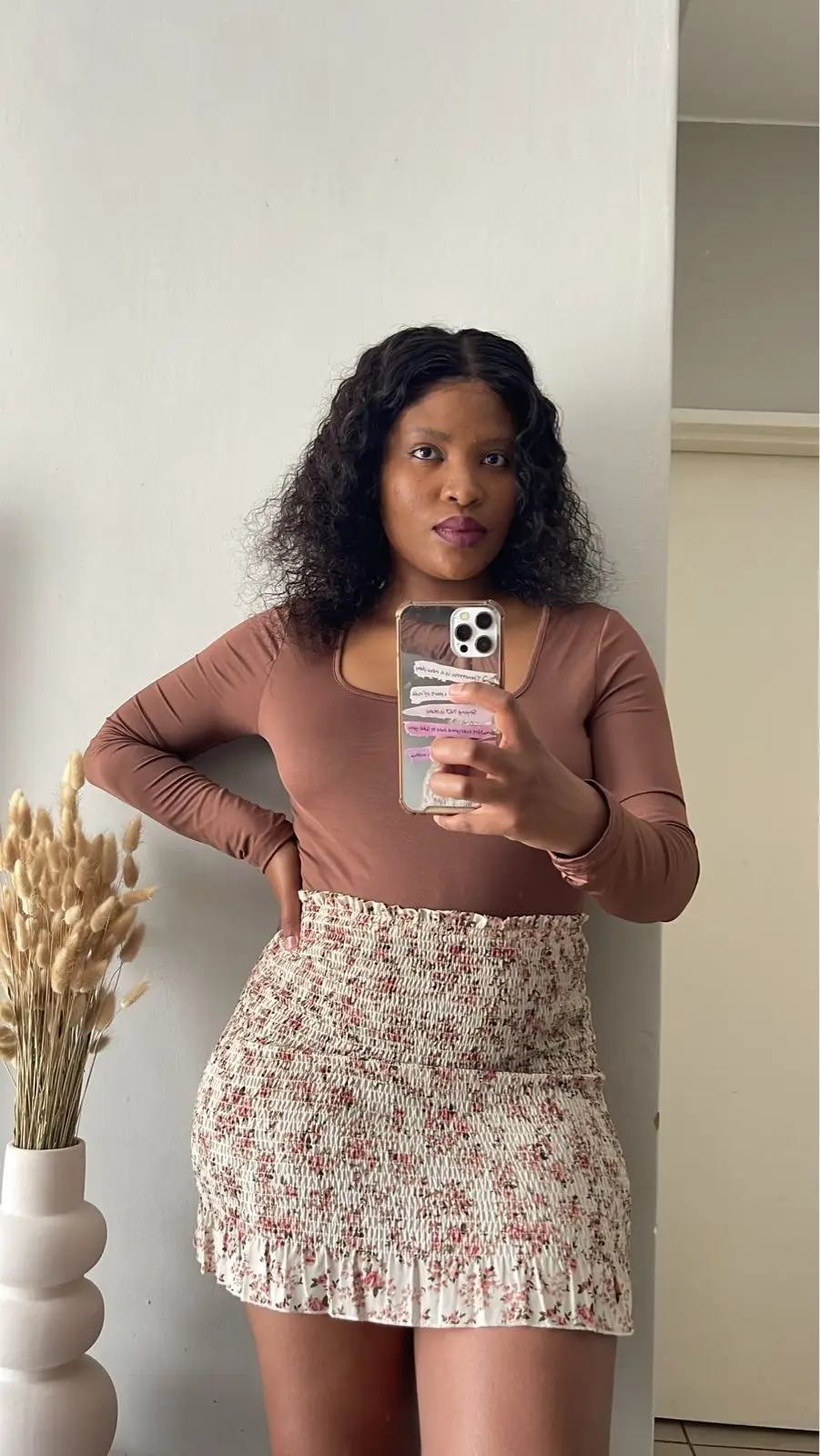 Brown Long-Sleeve Top