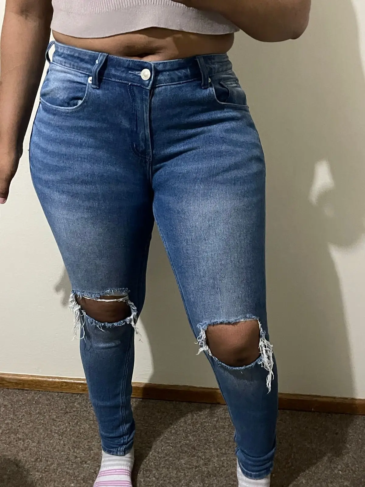 Redbat Blue Ripped Skinny Jeans