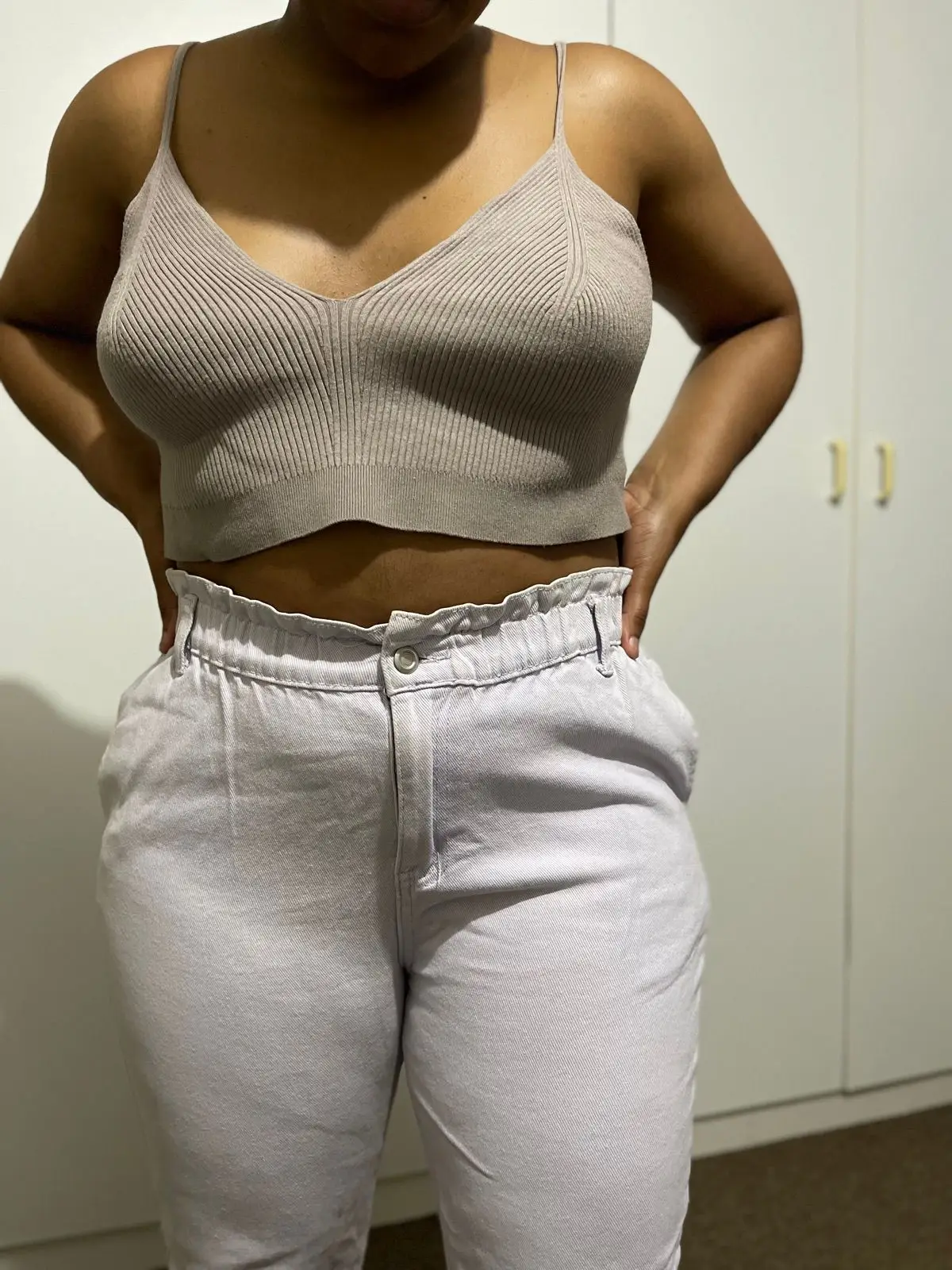 Beige Crop Top
