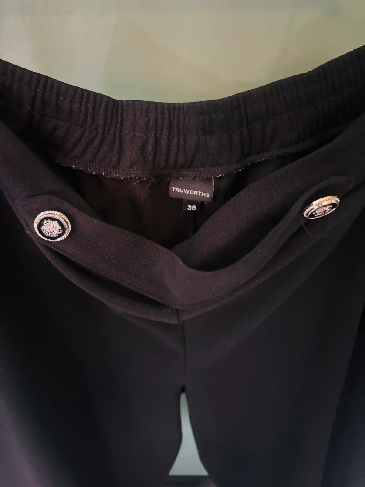 Truworths Black Smart Trousers with Silver Crest Buttons