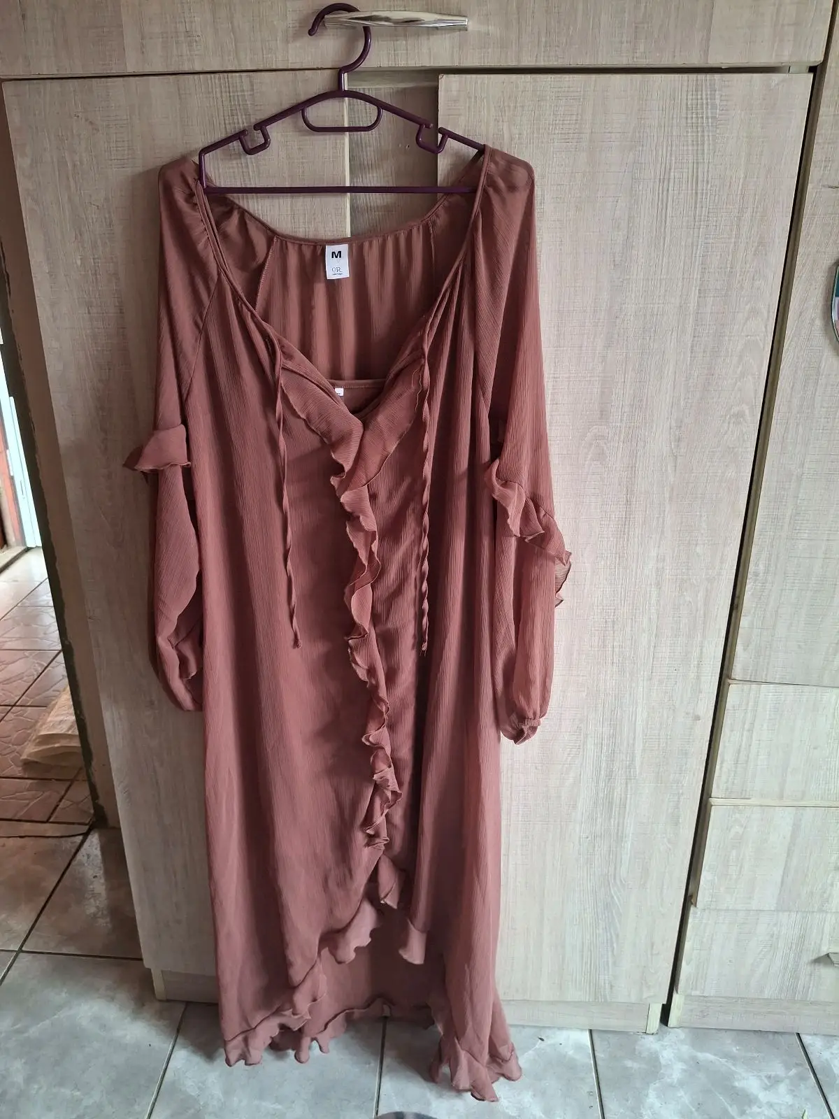 Mr Price Dusty Pink Ruffle Detail Long Sleeve Dress