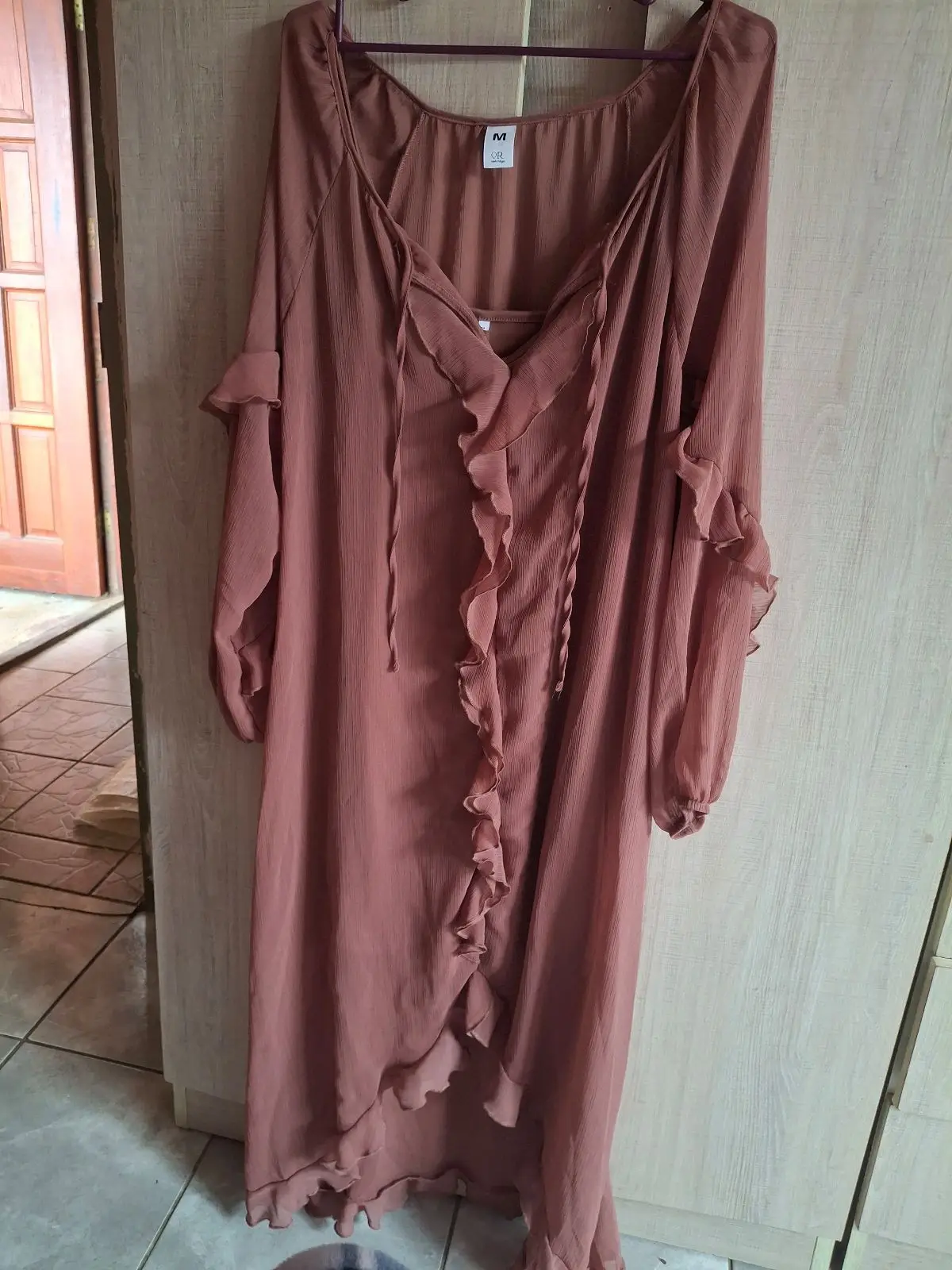 Mr Price Dusty Pink Ruffle Detail Long Sleeve Dress