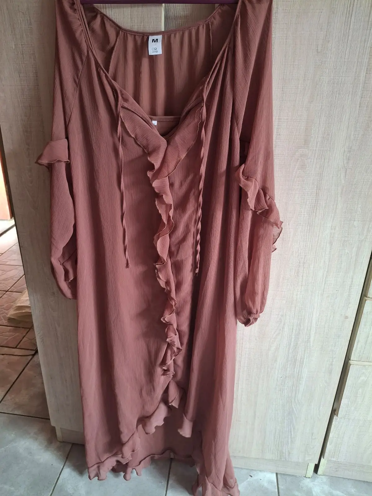 Mr Price Dusty Pink Ruffle Detail Long Sleeve Dress
