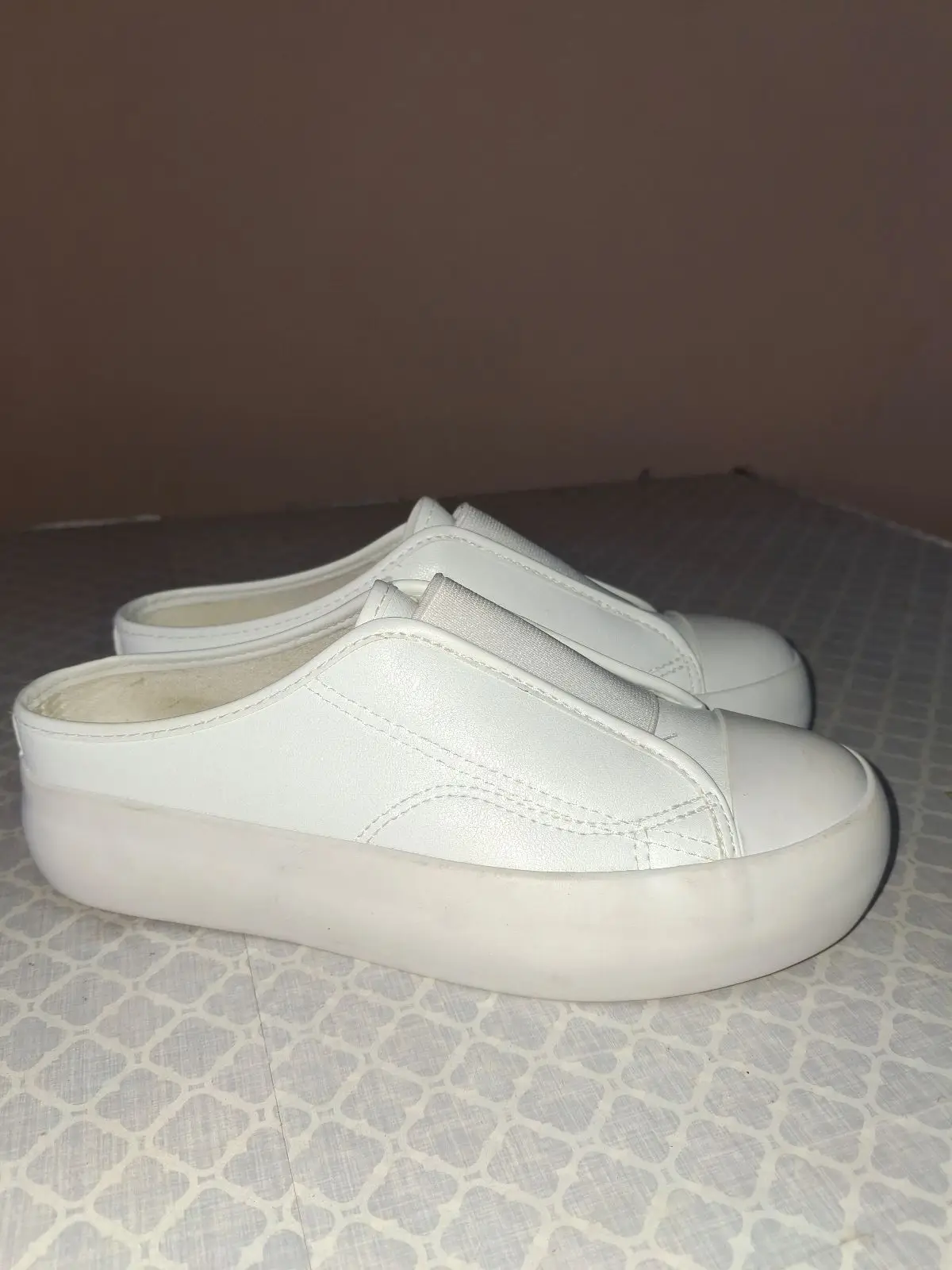 Miladys White Platform Slip-On Mule Sneakers