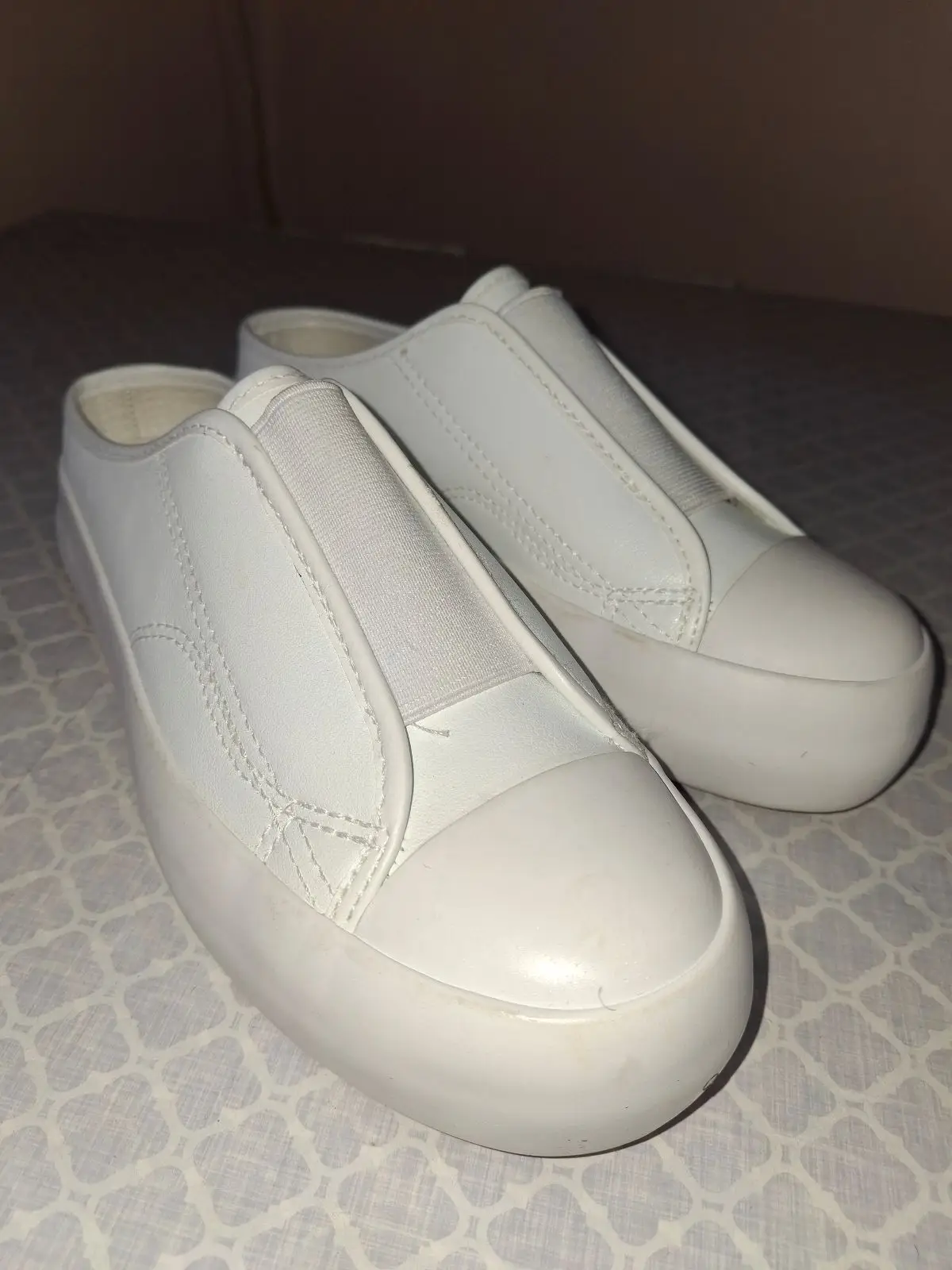 Miladys White Platform Slip-On Mule Sneakers
