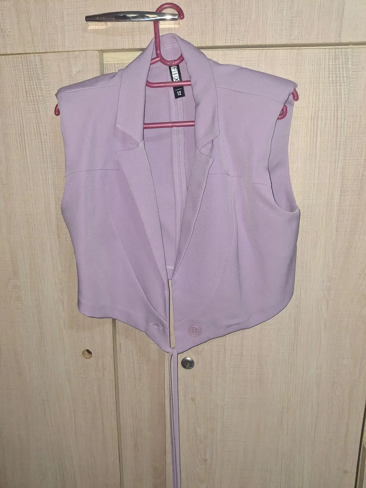 The Fix Lilac Sleeveless Cropped Blazer