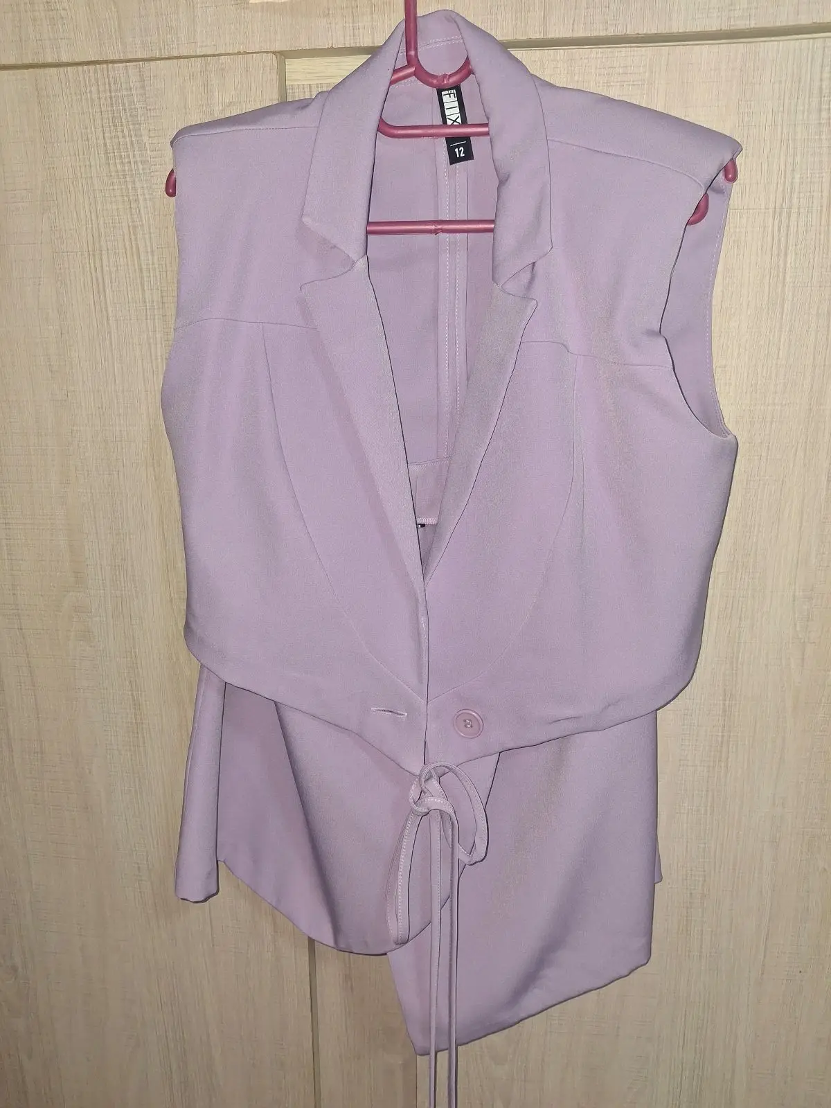 The Fix Lilac Sleeveless Cropped Blazer