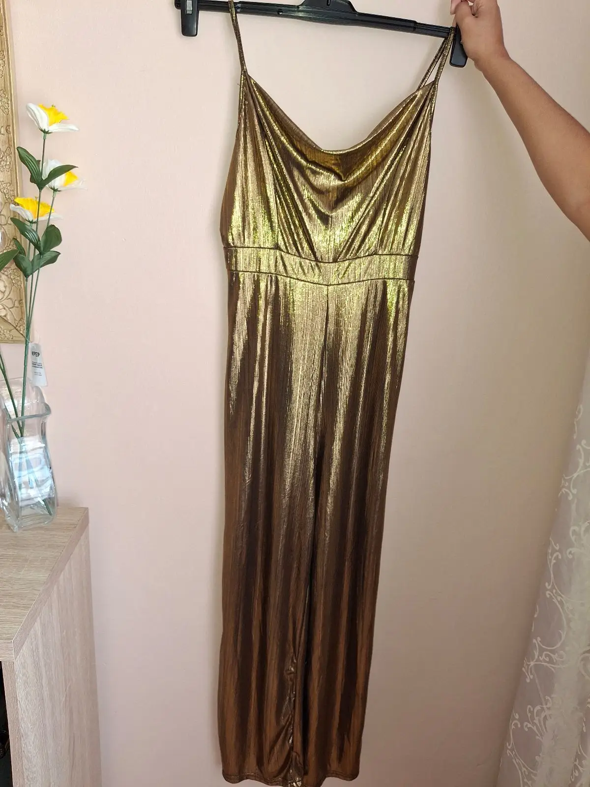Metallic Gold Shimmer Jumpsuit