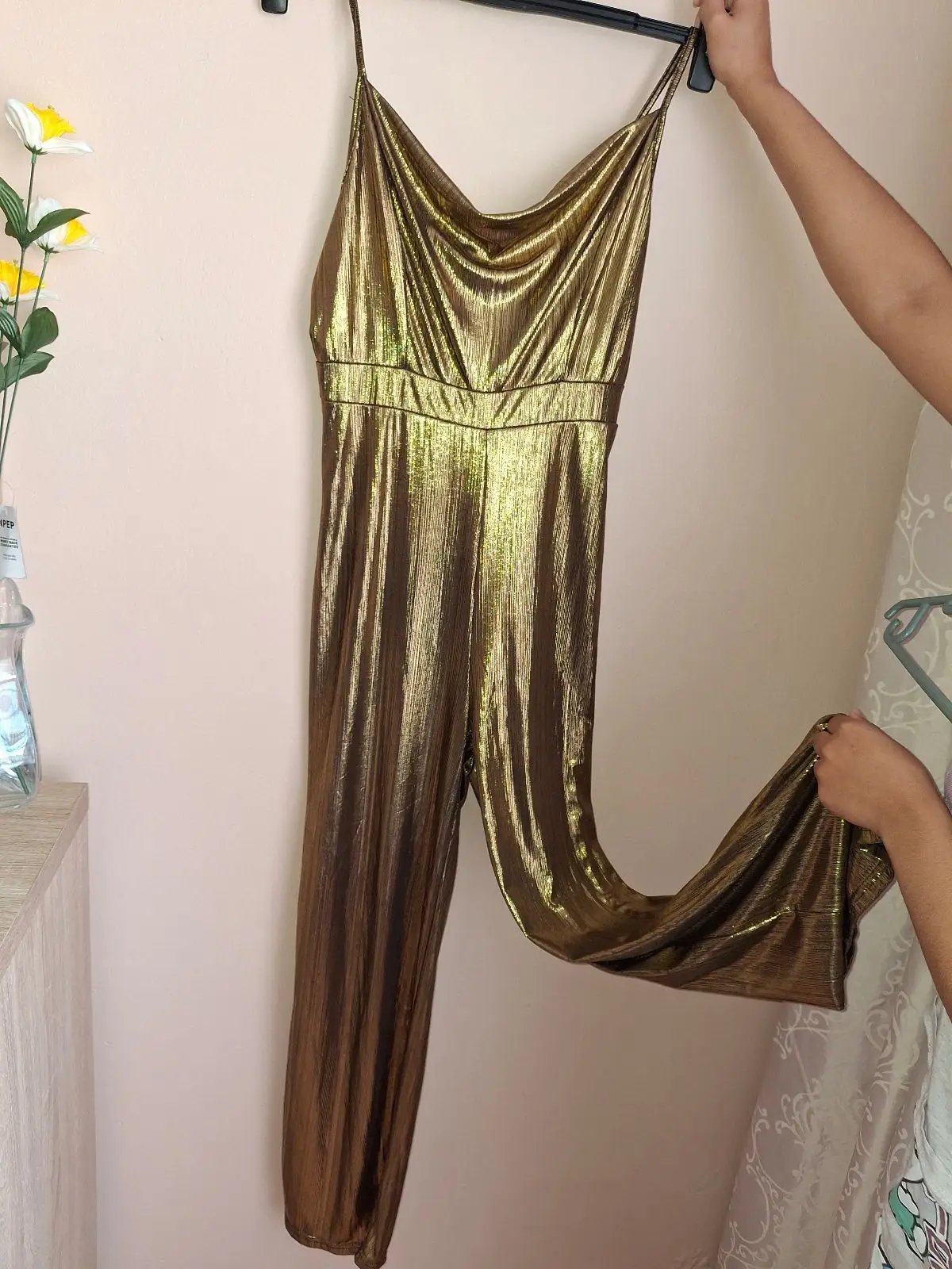 Metallic Gold Shimmer Jumpsuit