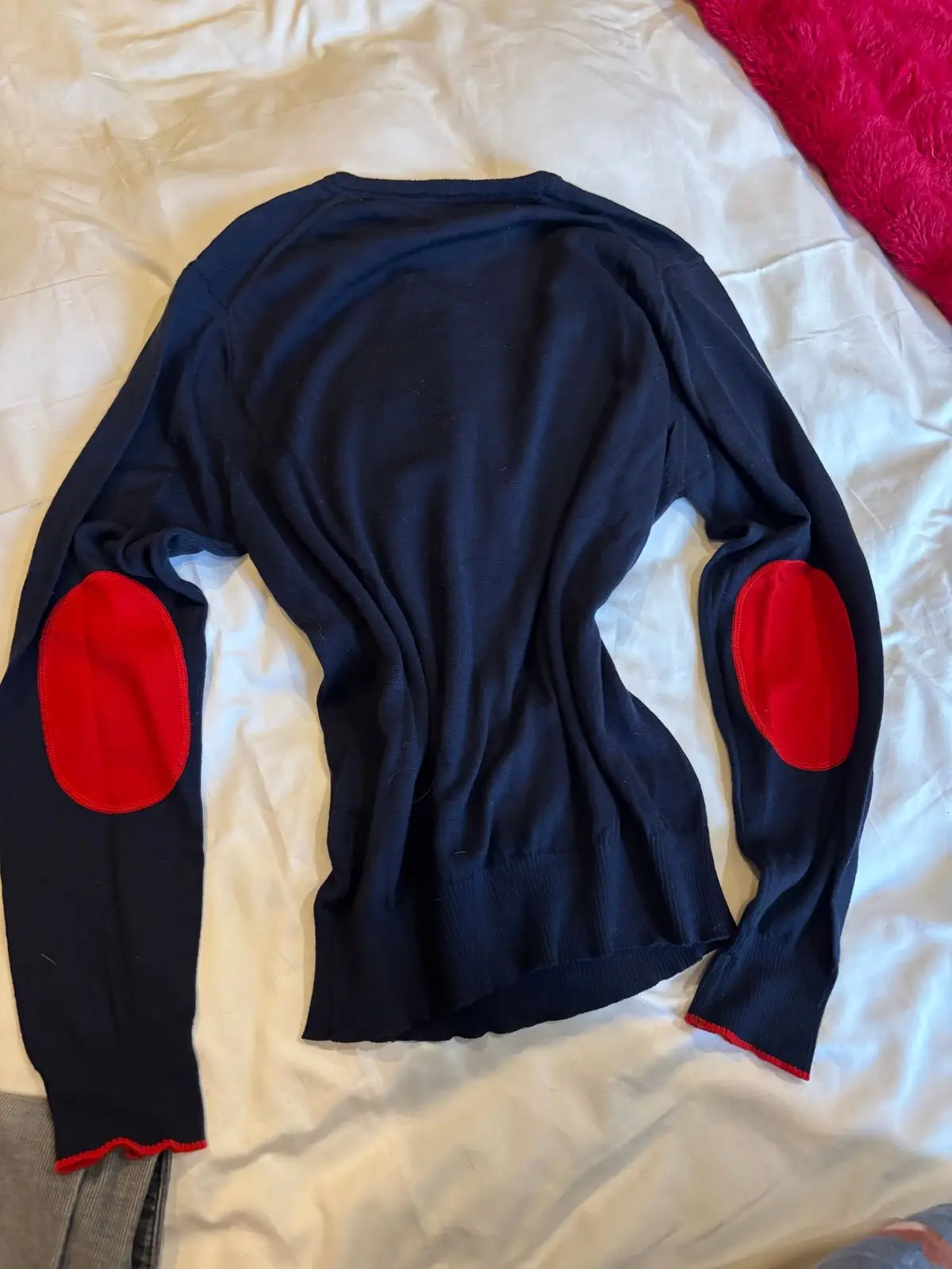 Stenströms Navy Knit Sweater with Red Polka Dots