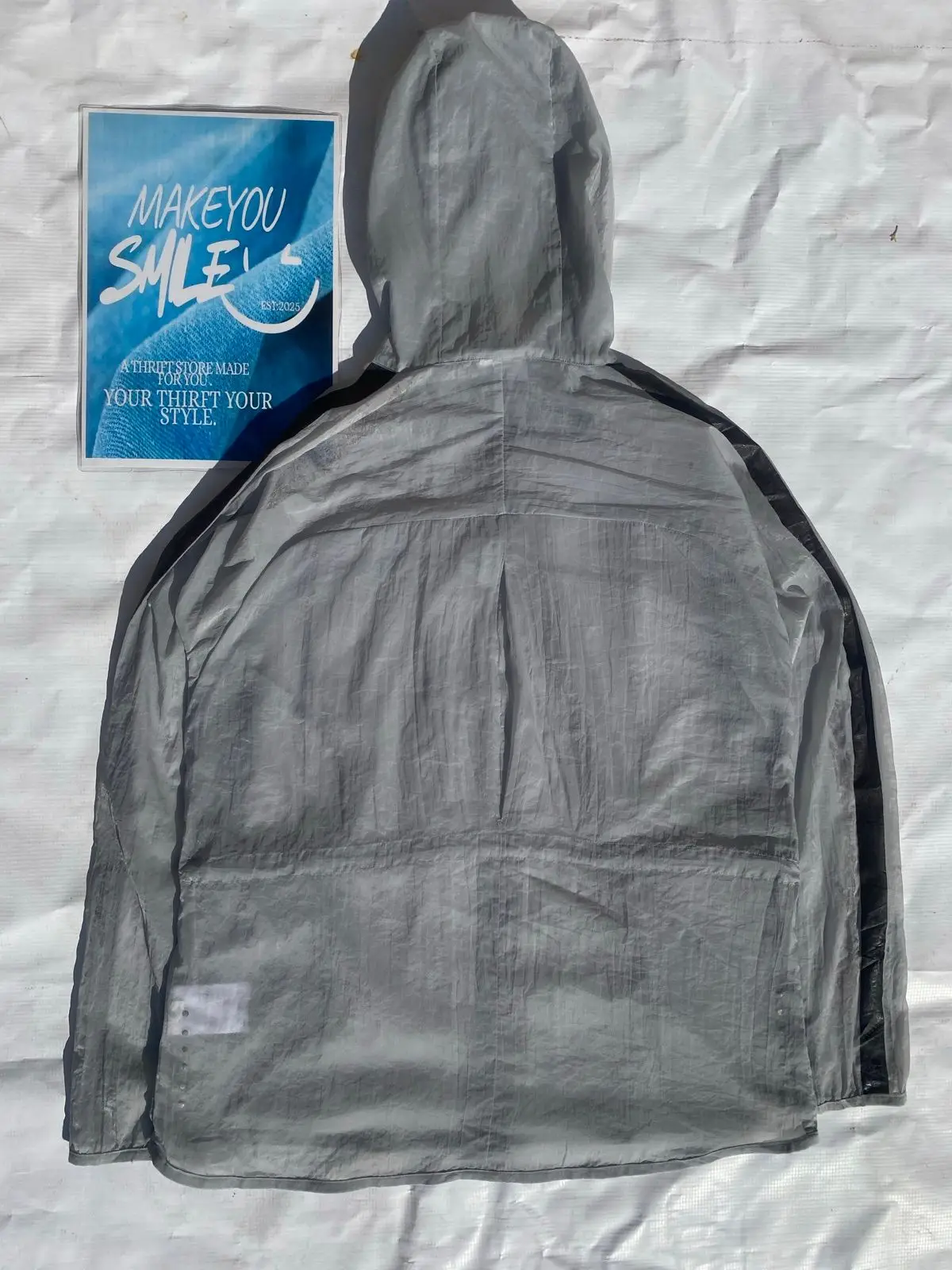 Nike Light Grey Half-Zip Hooded Windbreaker