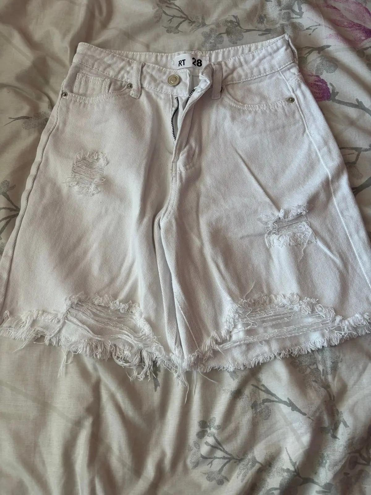 Mr Price RT Mr Price White Distressed Denim Shorts