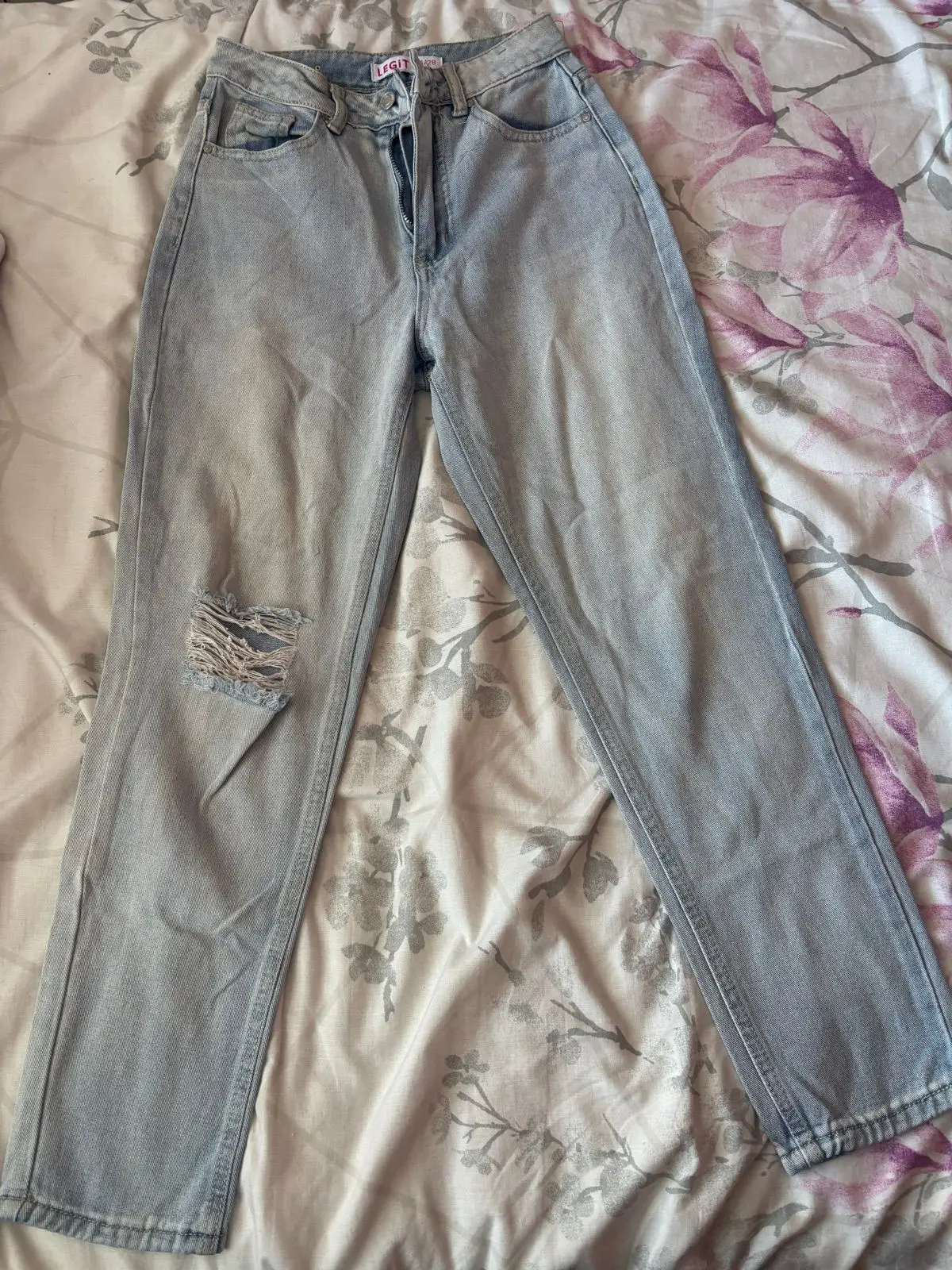Legit Light Wash Ripped Knee Jeans