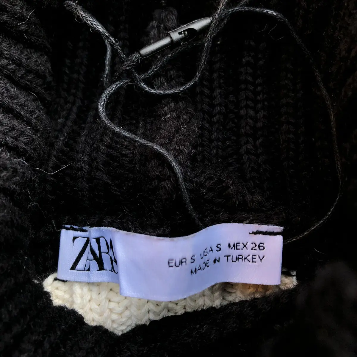 Zara Striped Cropped Distressed Turtleneck Knit