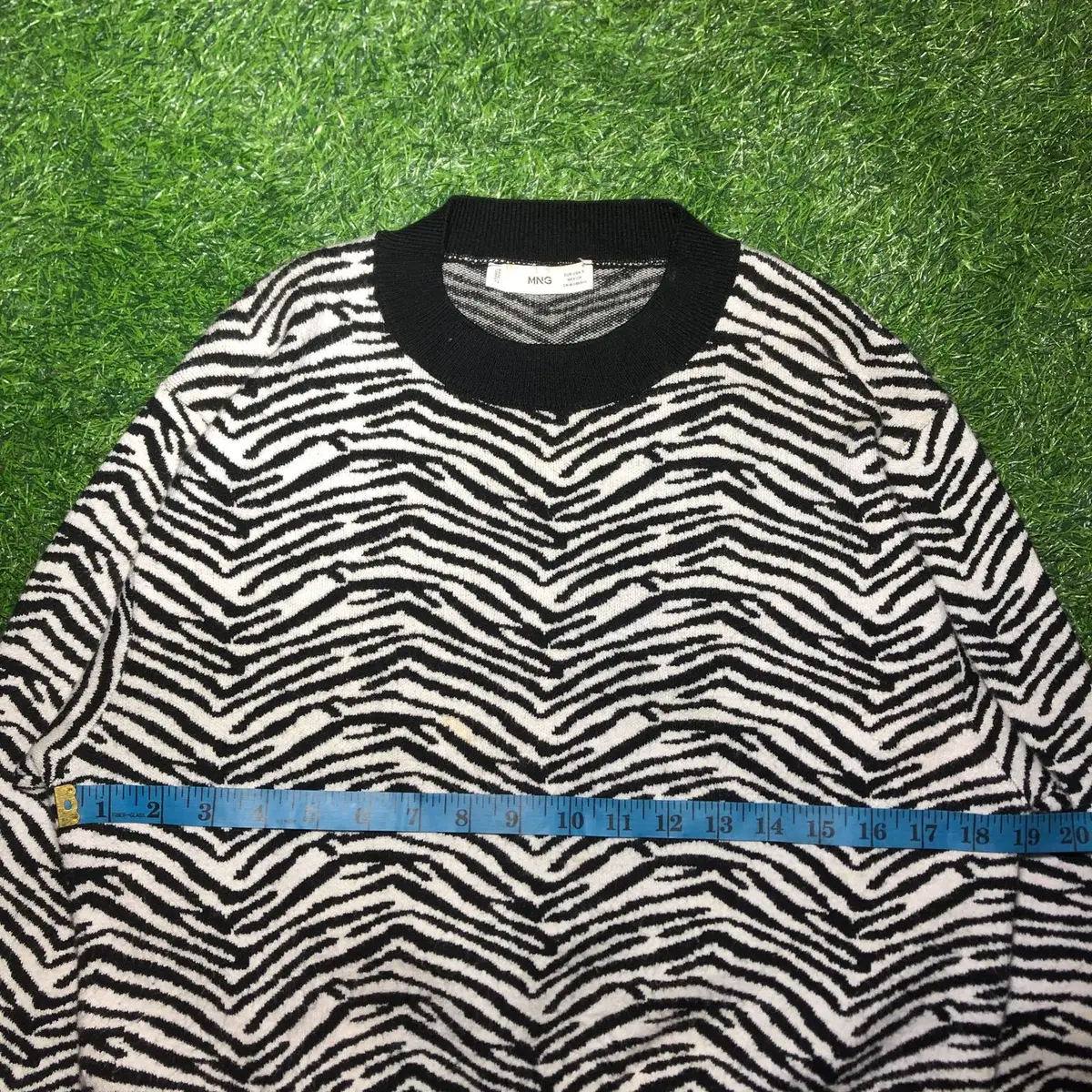 Mango Zebra Pattern Knit Sweater