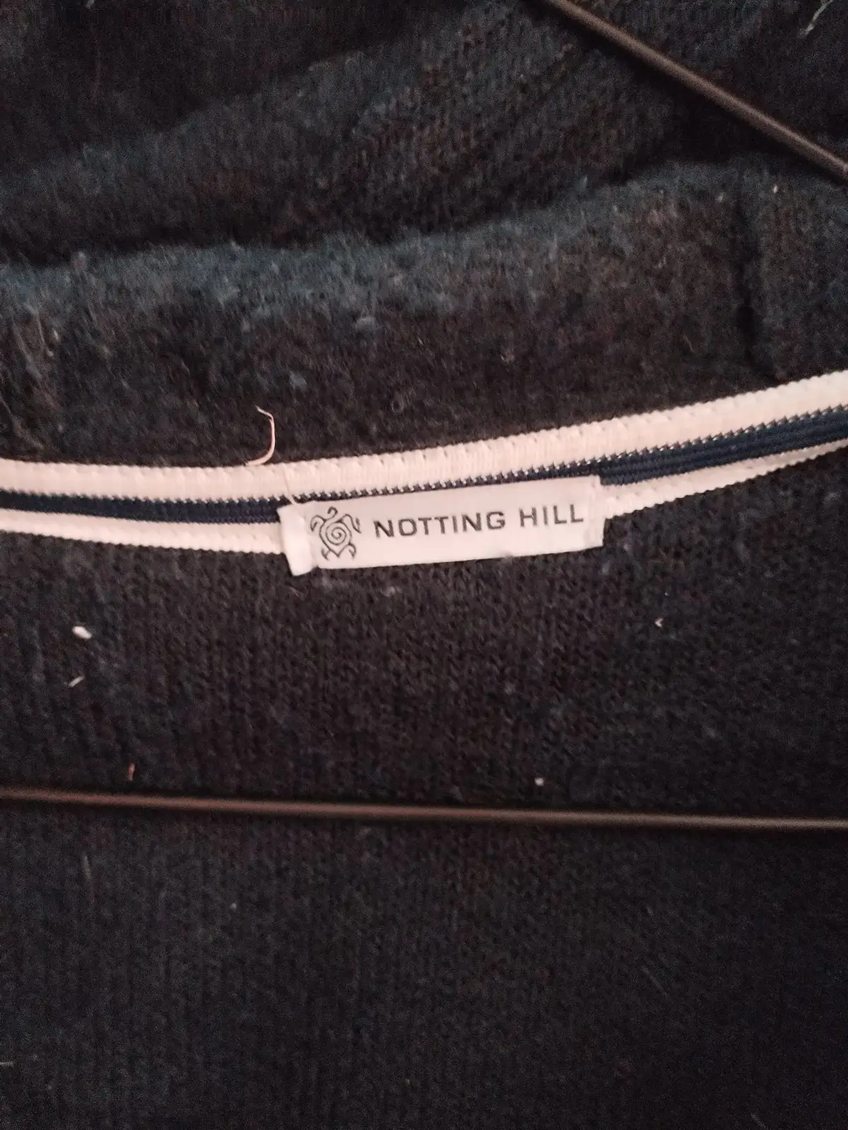 Notting Hill Navy Hooded Wool Blend Coat