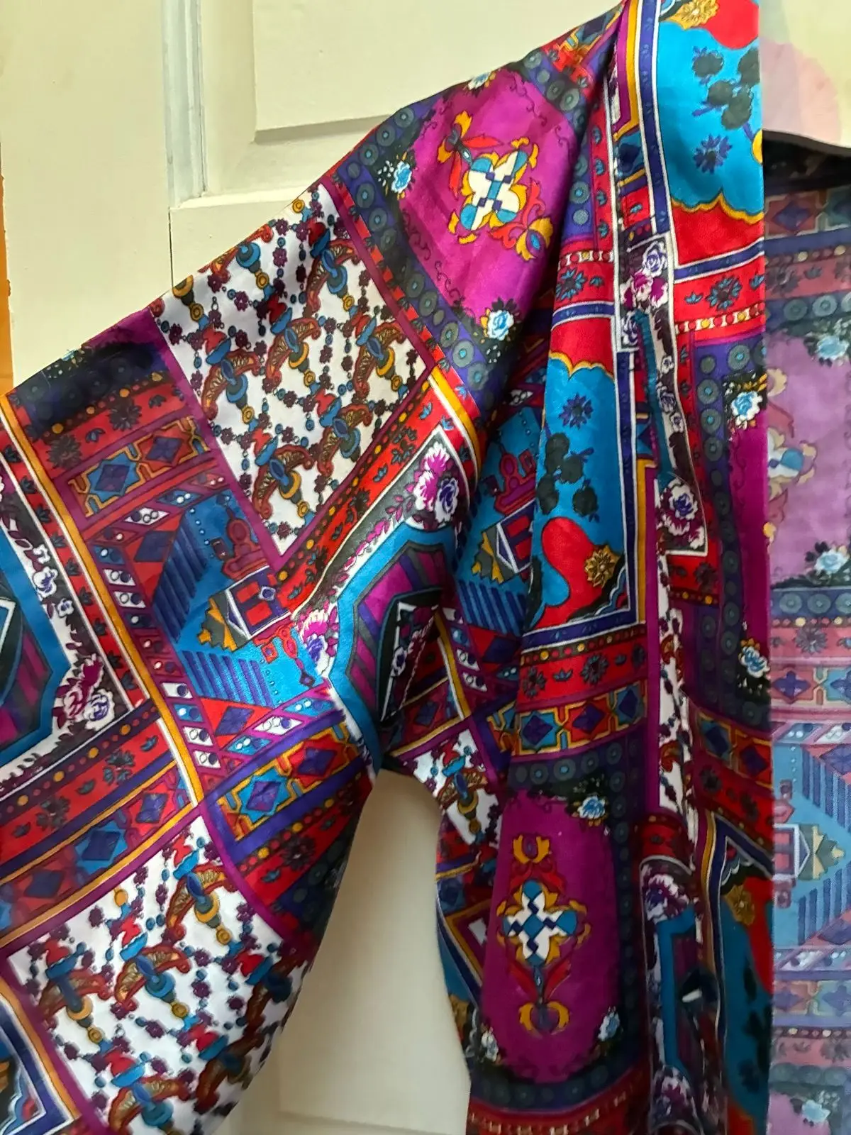 Handmade Multicolor Patterned Kimono Robe