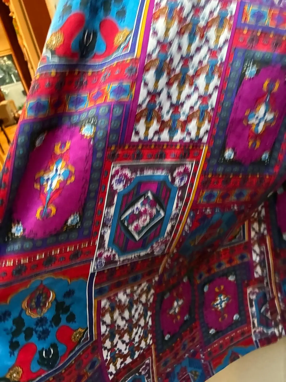 Handmade Multicolor Patterned Kimono Robe