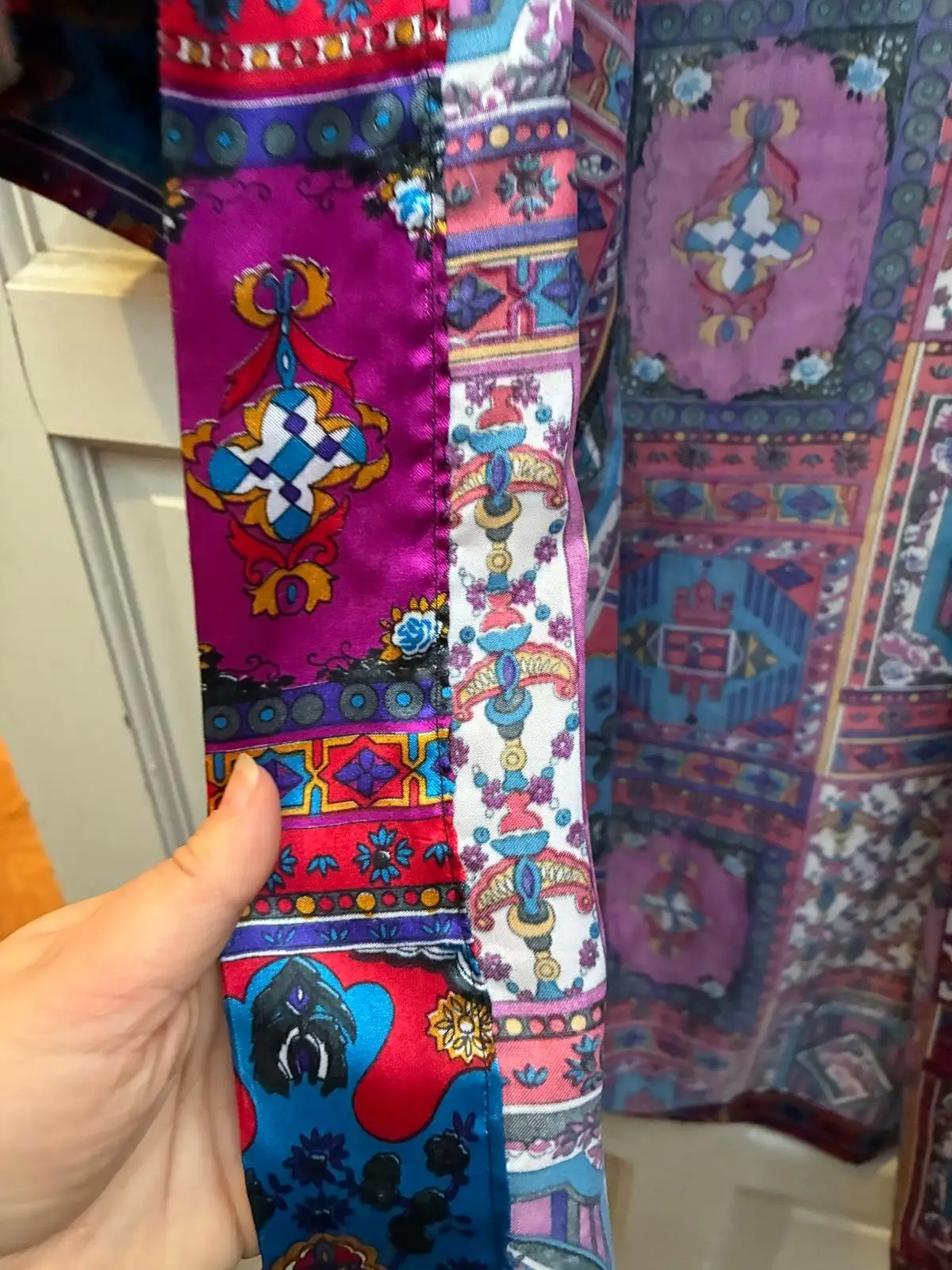 Handmade Multicolor Patterned Kimono Robe