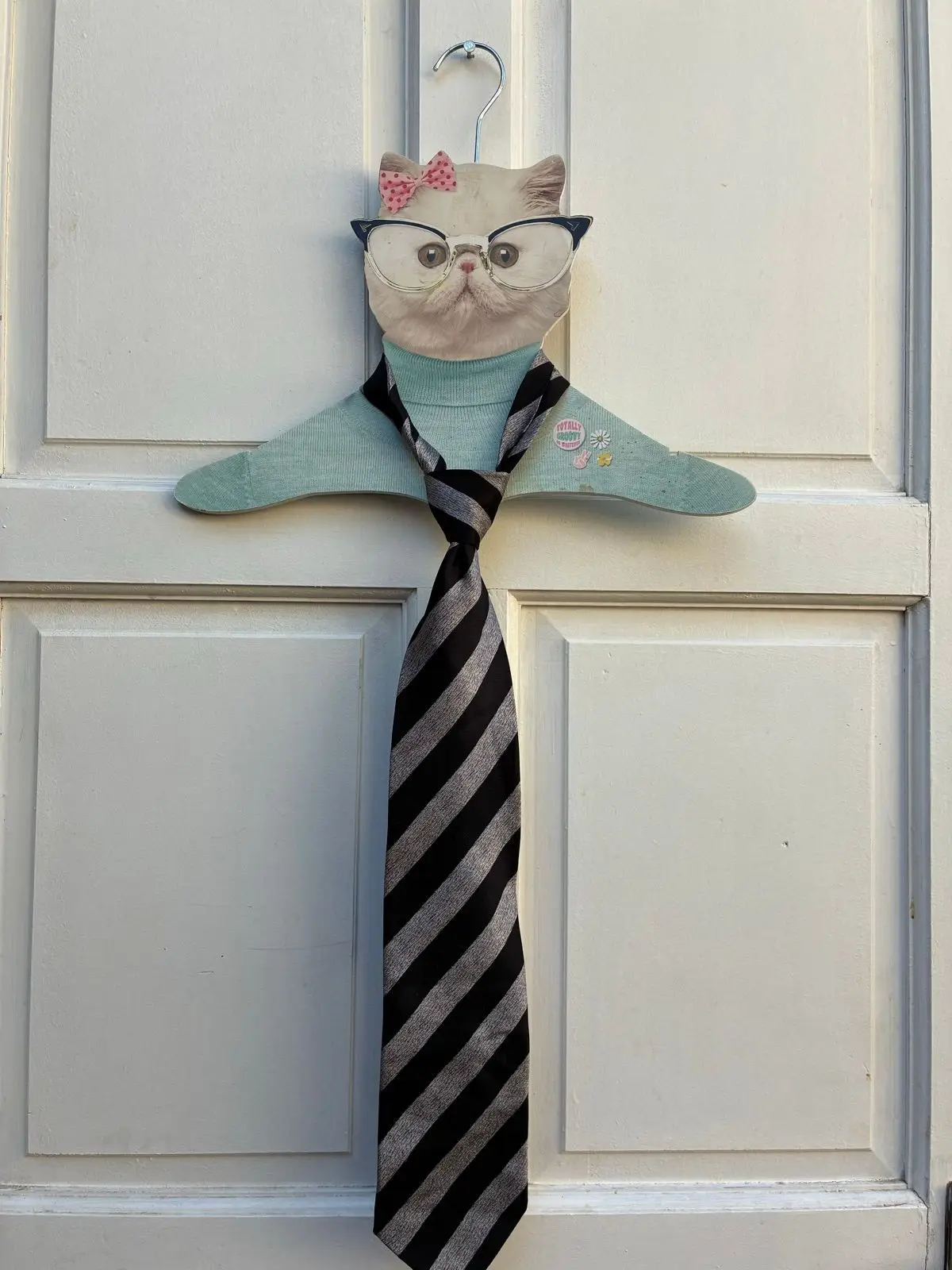 Black and Grey Striped Necktie