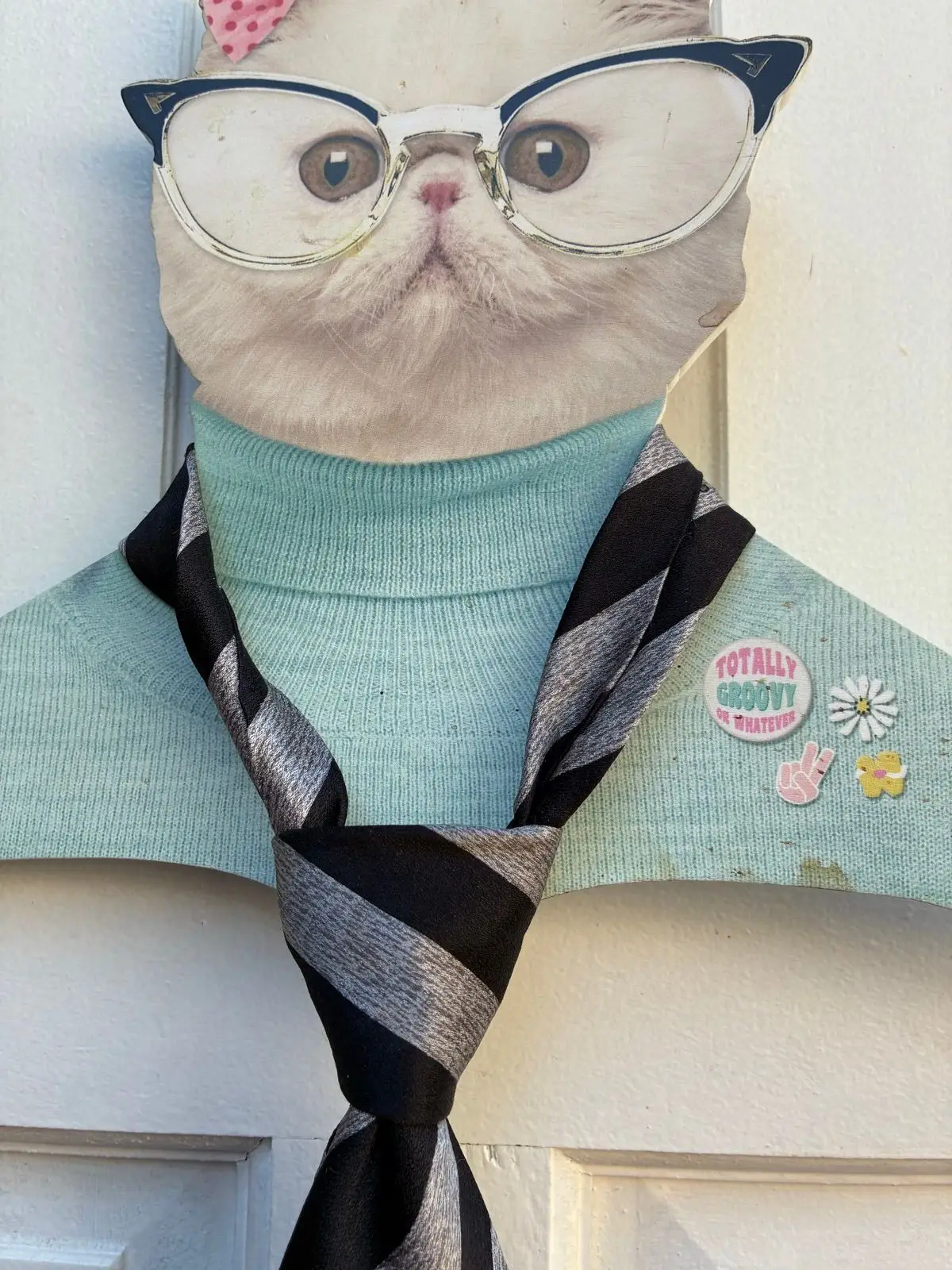 Black and Grey Striped Necktie