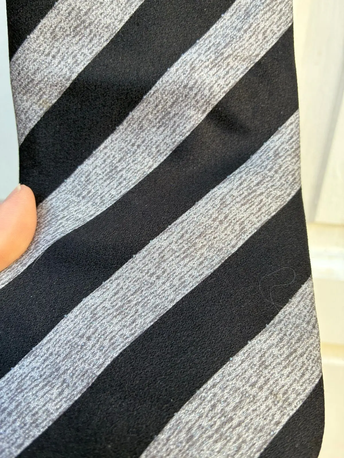 Black and Grey Striped Necktie