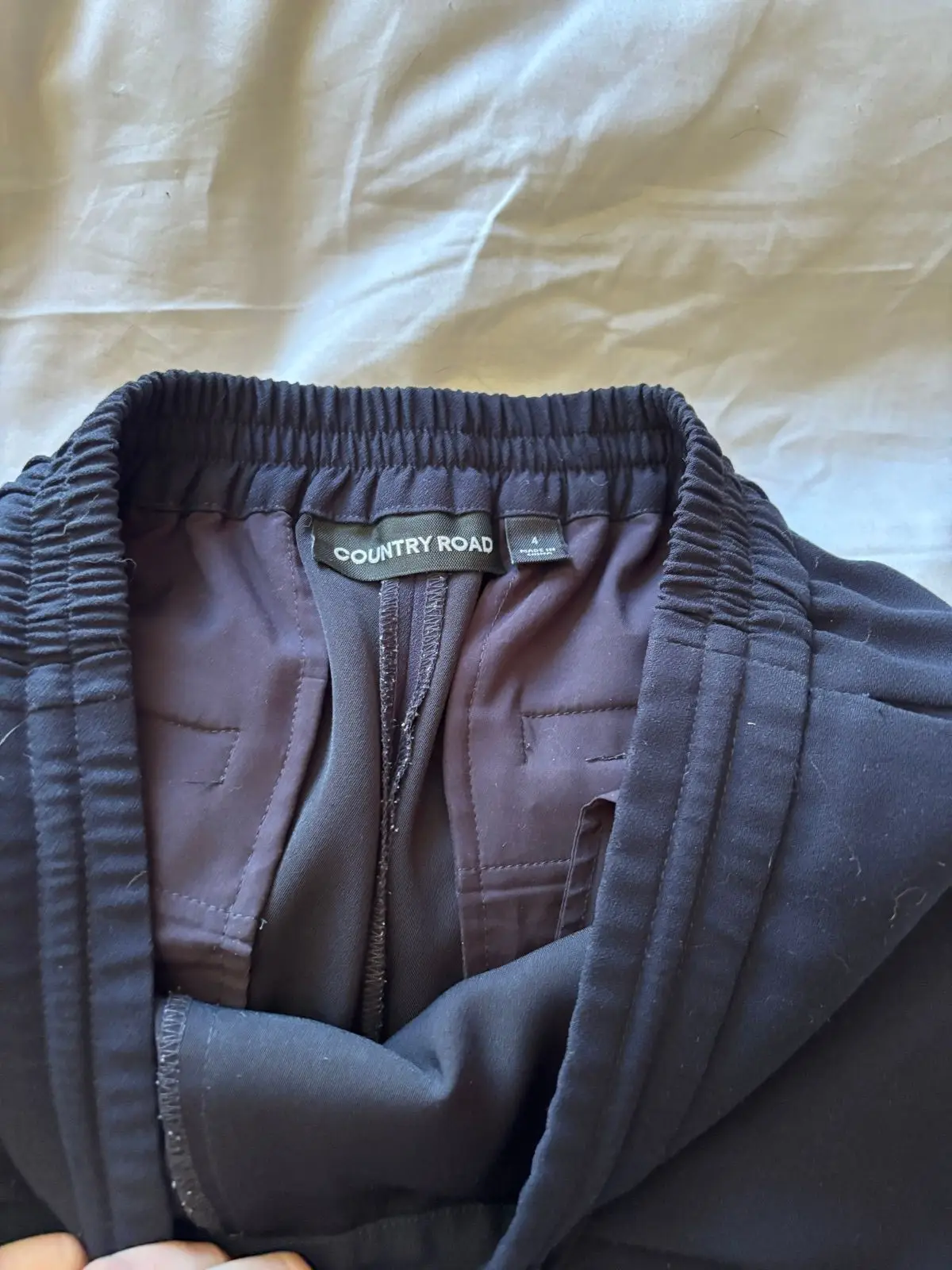 Country Road Black Drawstring Trousers