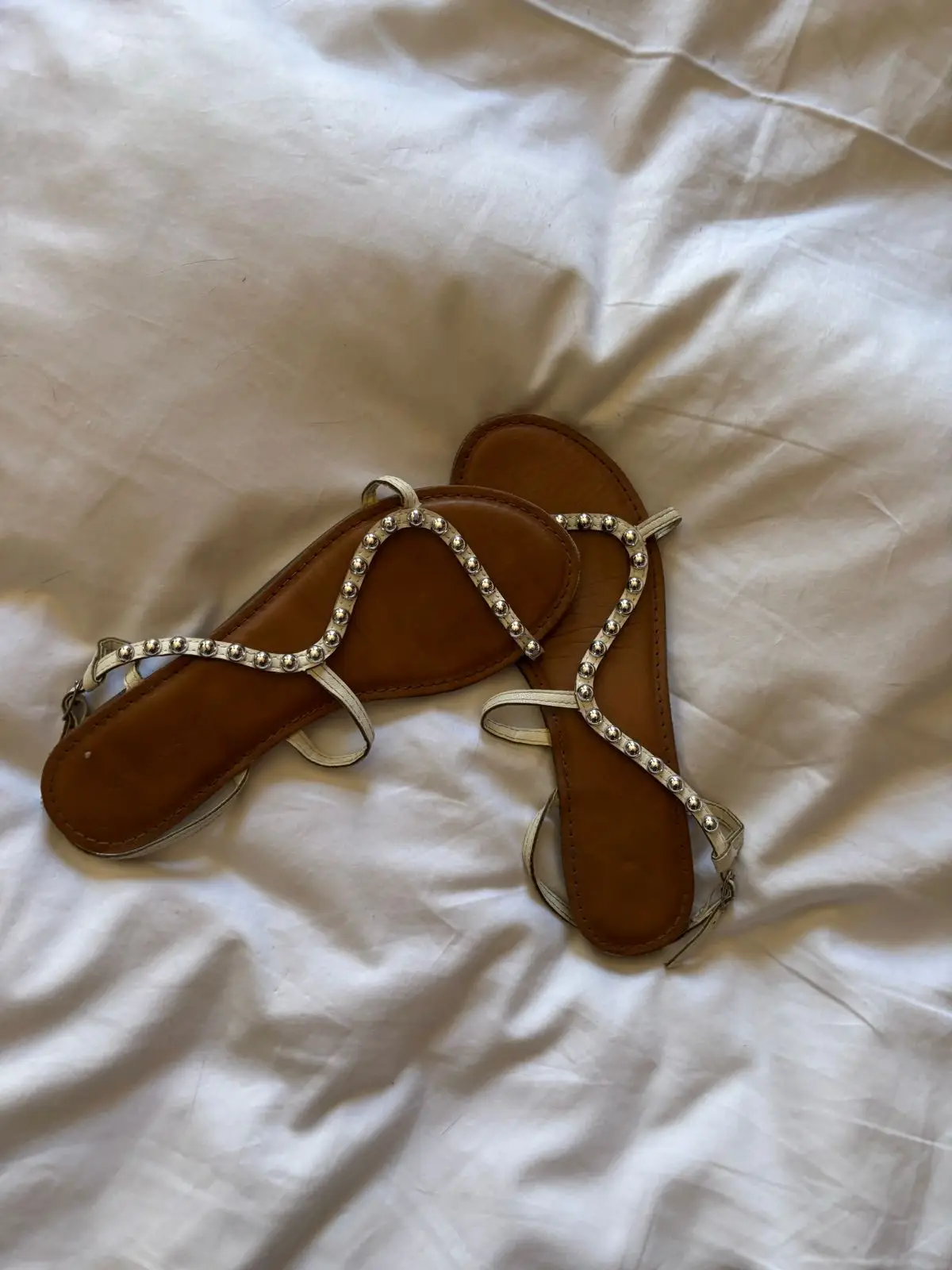 Woolworths Studded Flat Sandals Brown
