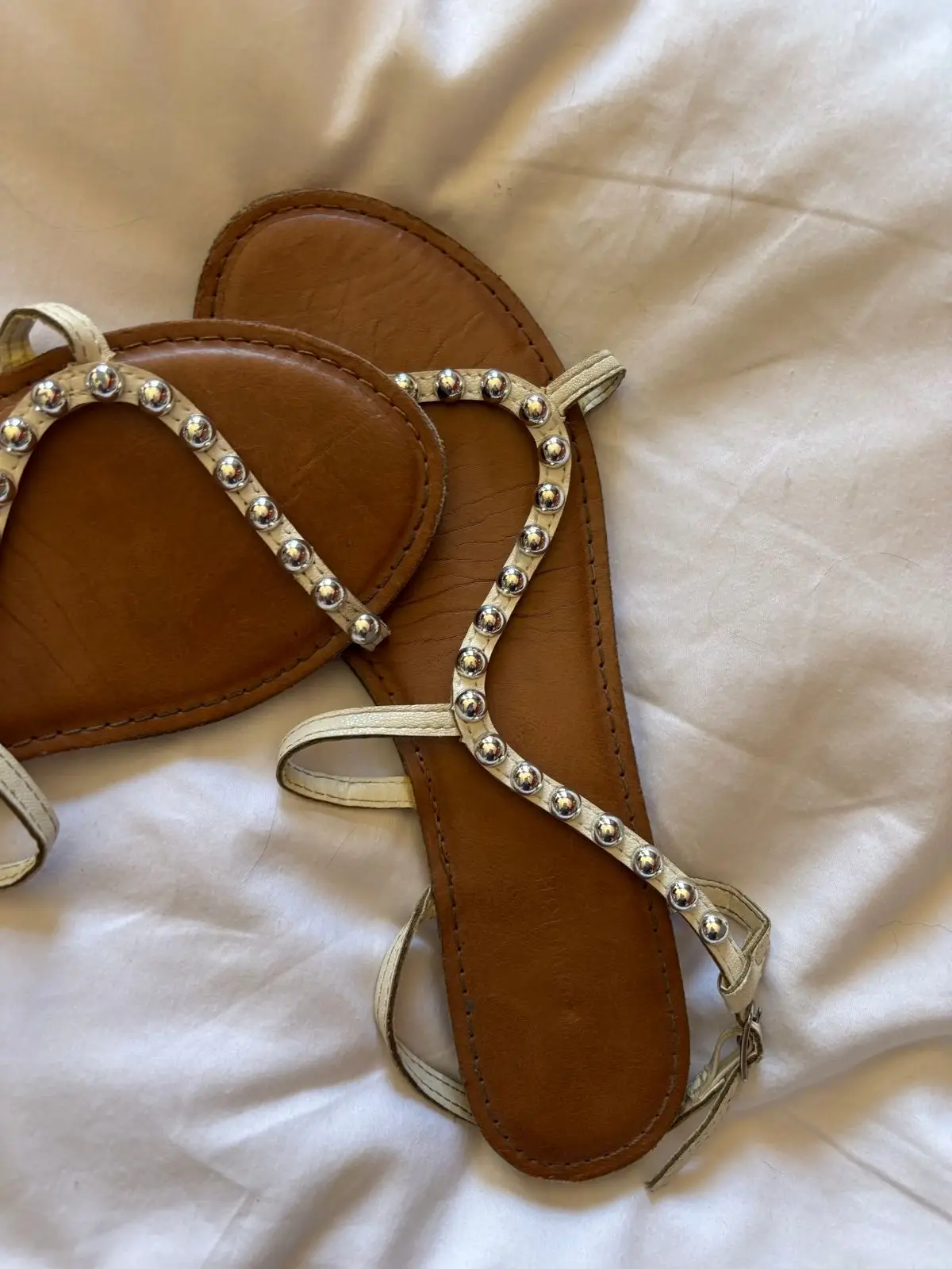 Woolworths Studded Flat Sandals Brown