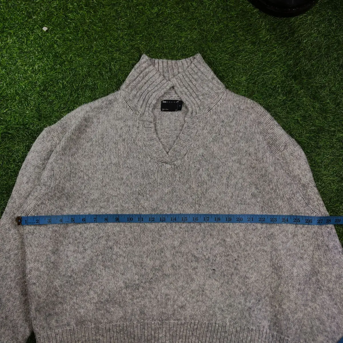 ASOS Design Grey Knit High Neck Sweater