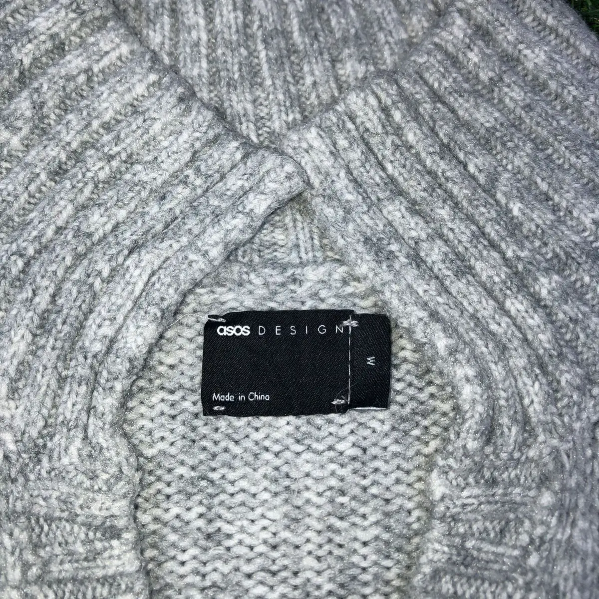 ASOS Design Grey Knit High Neck Sweater