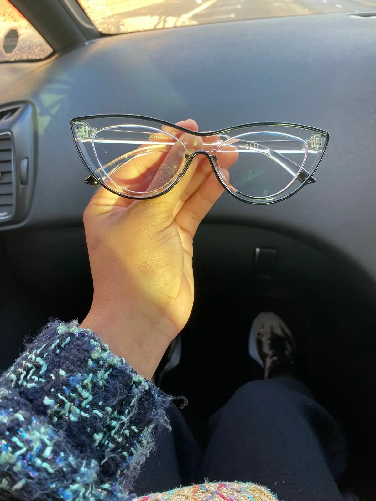 Legit Clear and Black Cat-Eye Glasses