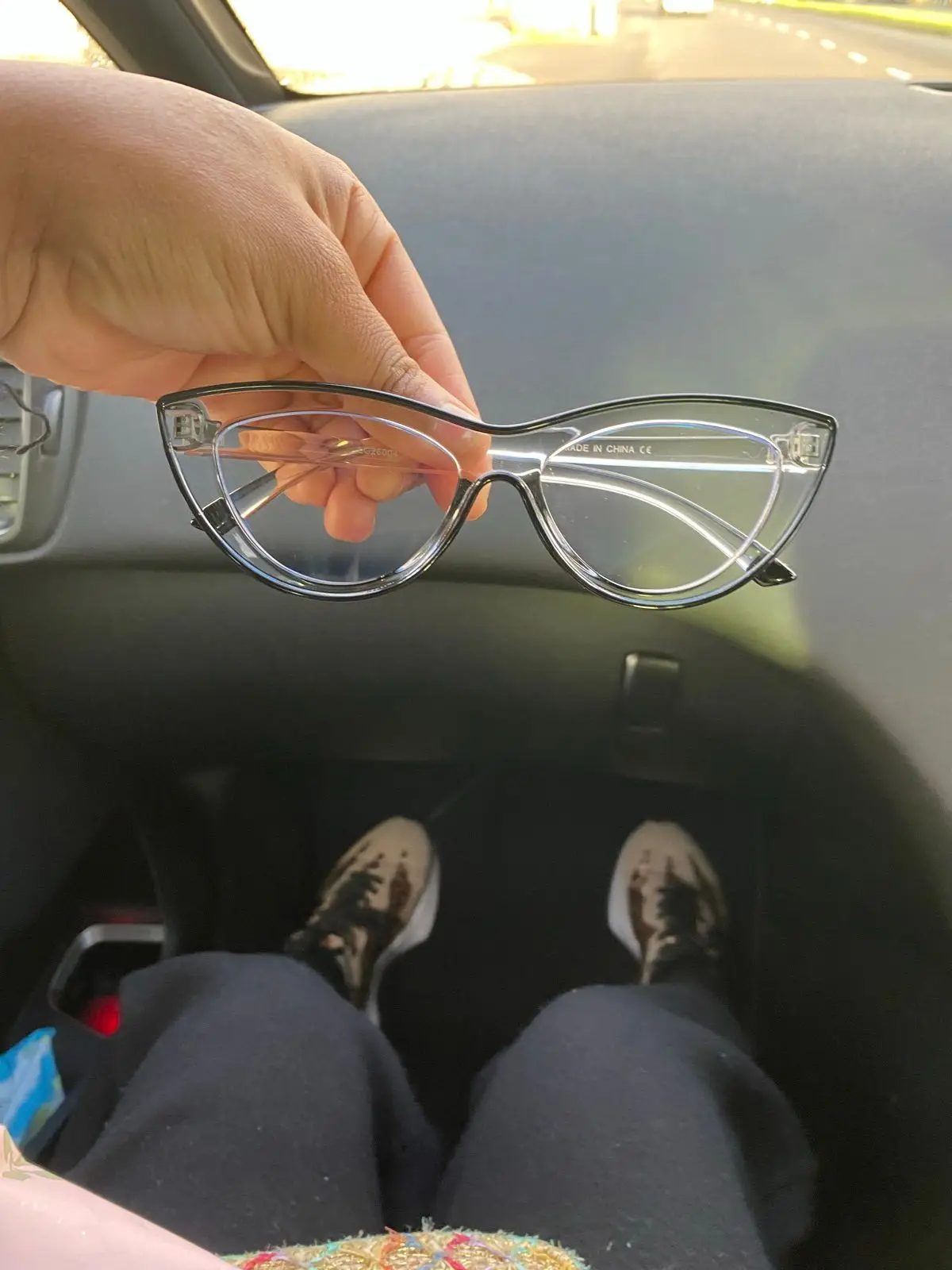 Legit Clear and Black Cat-Eye Glasses