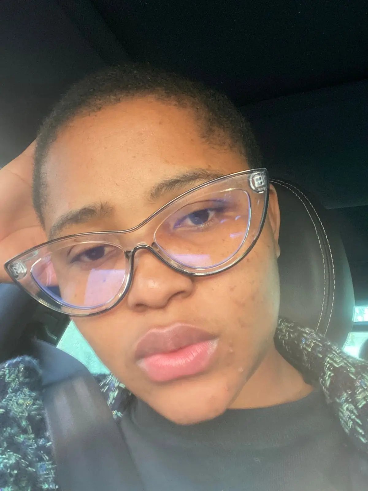 Legit Clear and Black Cat-Eye Glasses