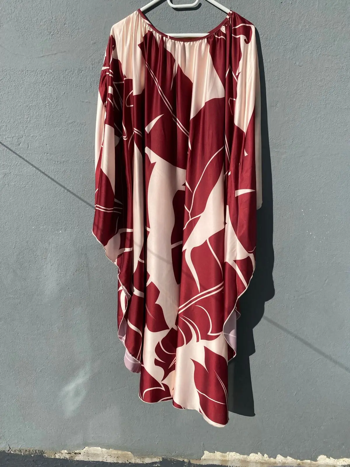 Truworths Red and Cream Leaf Print Kaftan Dress