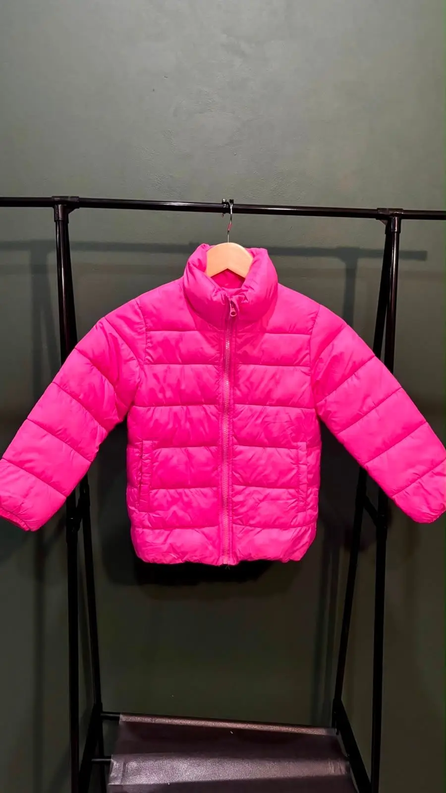 Shein Kids Bright Pink Puffer Jacket