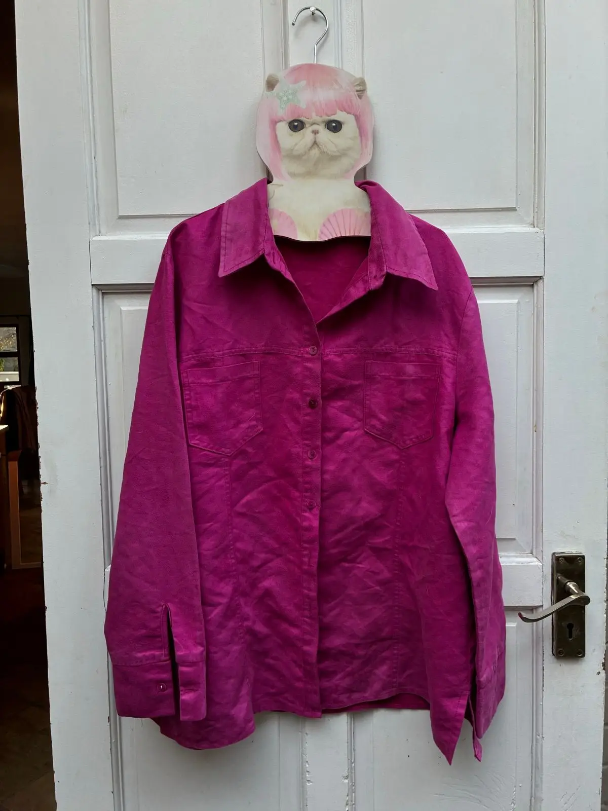 Miladys Magenta Long-Sleeve Button-Up Shirt