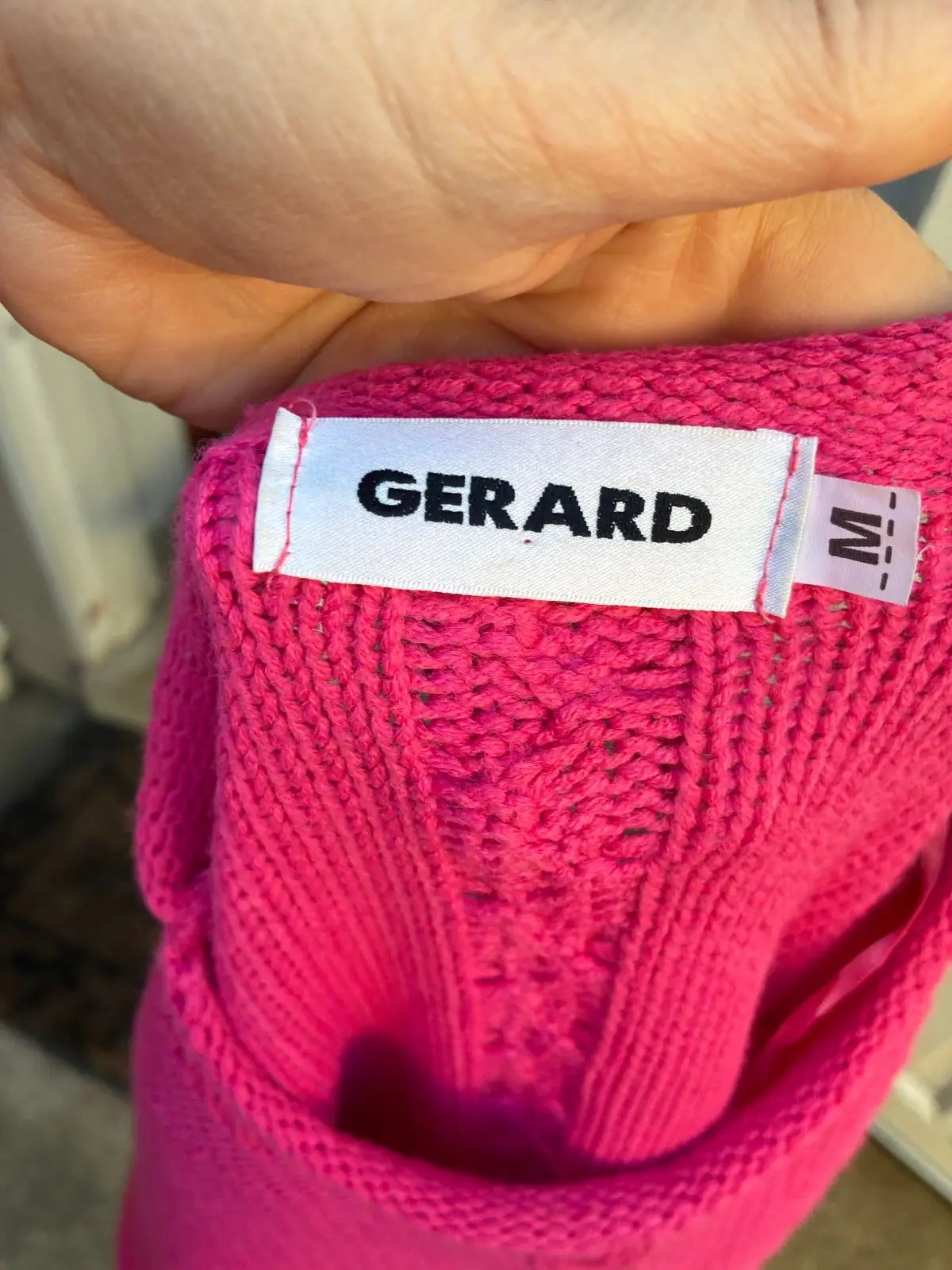 Bright Pink Cable-Knit Long Sleeve Sweater