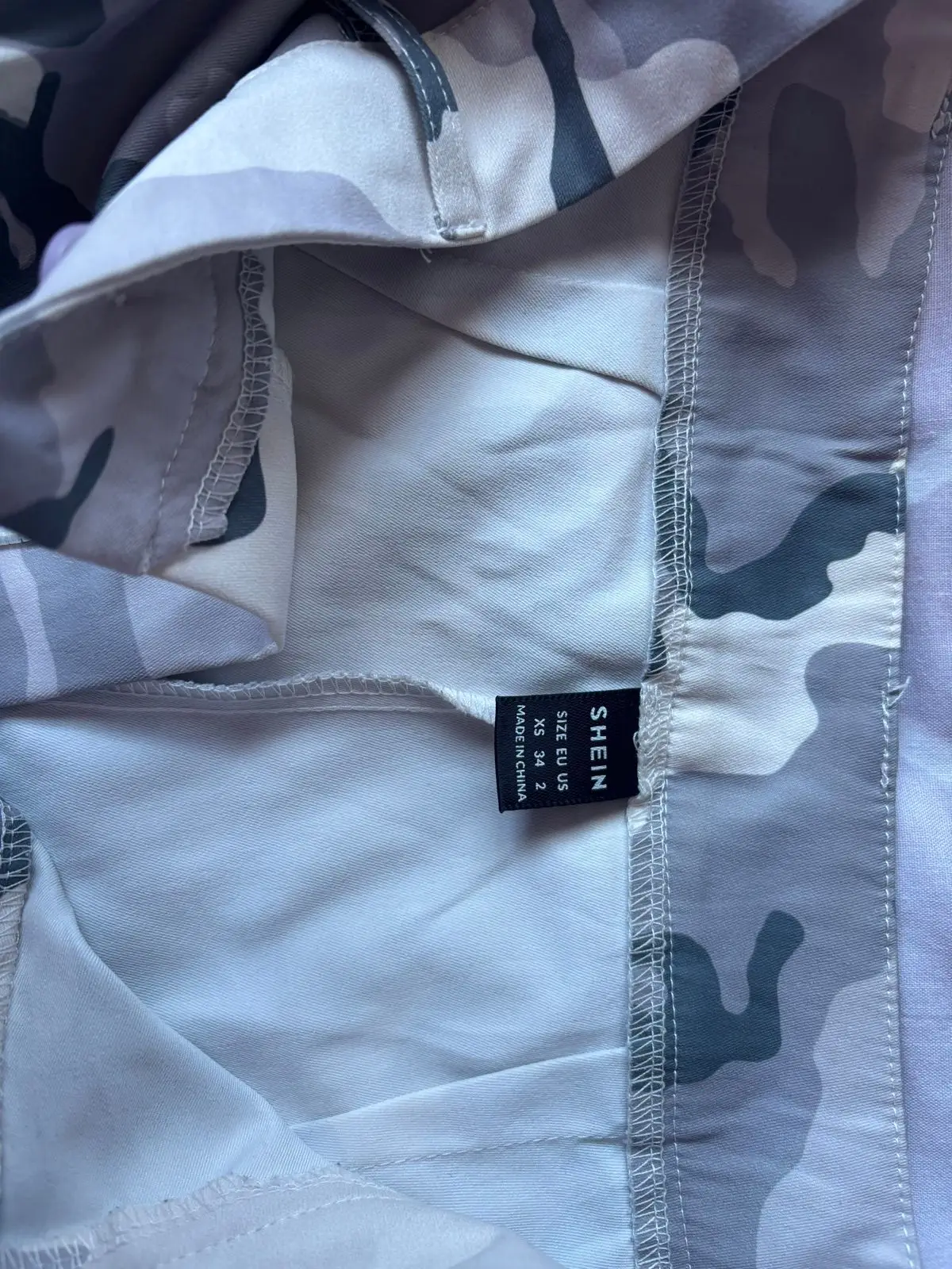 Shein Grey Camouflage Cargo Pants